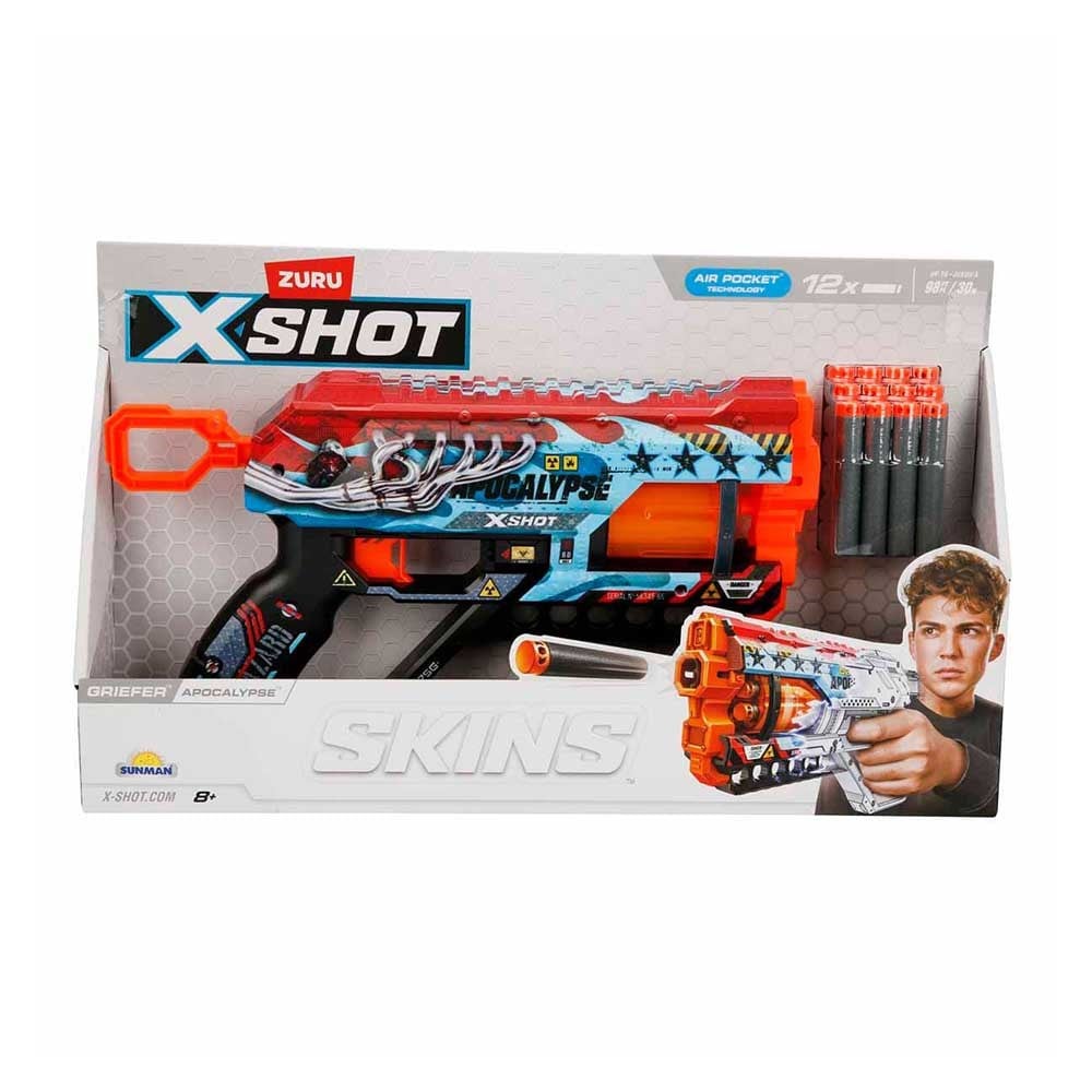 SunmanSunman X-Shot Skins Griefer 12 Mermili Sünger Dart Atan Silah 32 cm