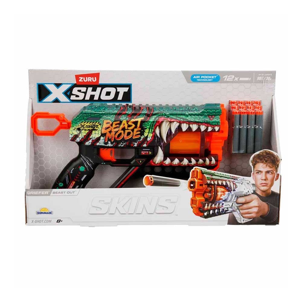 SunmanSunman X-Shot Skins Griefer 12 Mermili Sünger Dart Atan Silah 32 cm