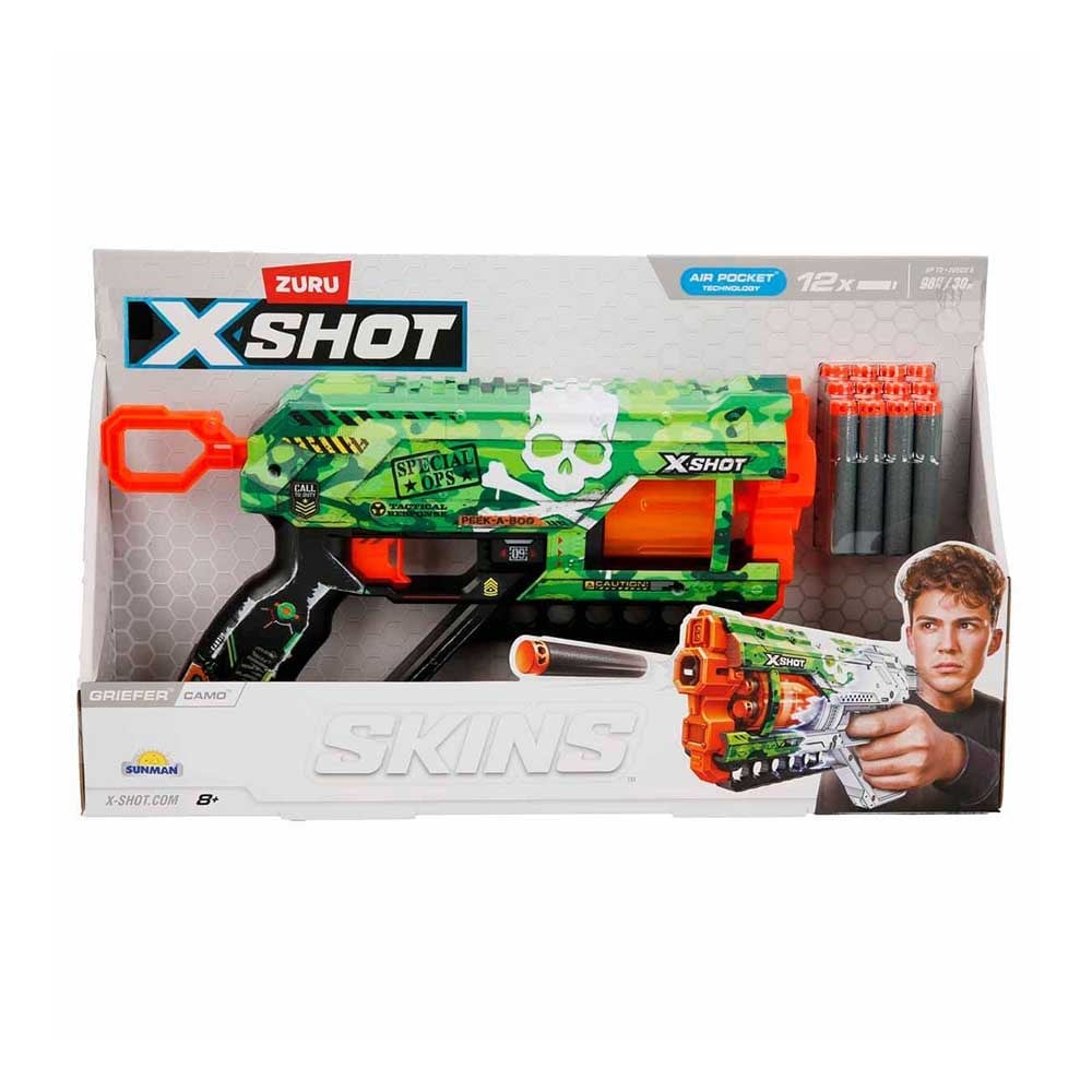 SunmanSunman X-Shot Skins Griefer 12 Mermili Sünger Dart Atan Silah 32 cm