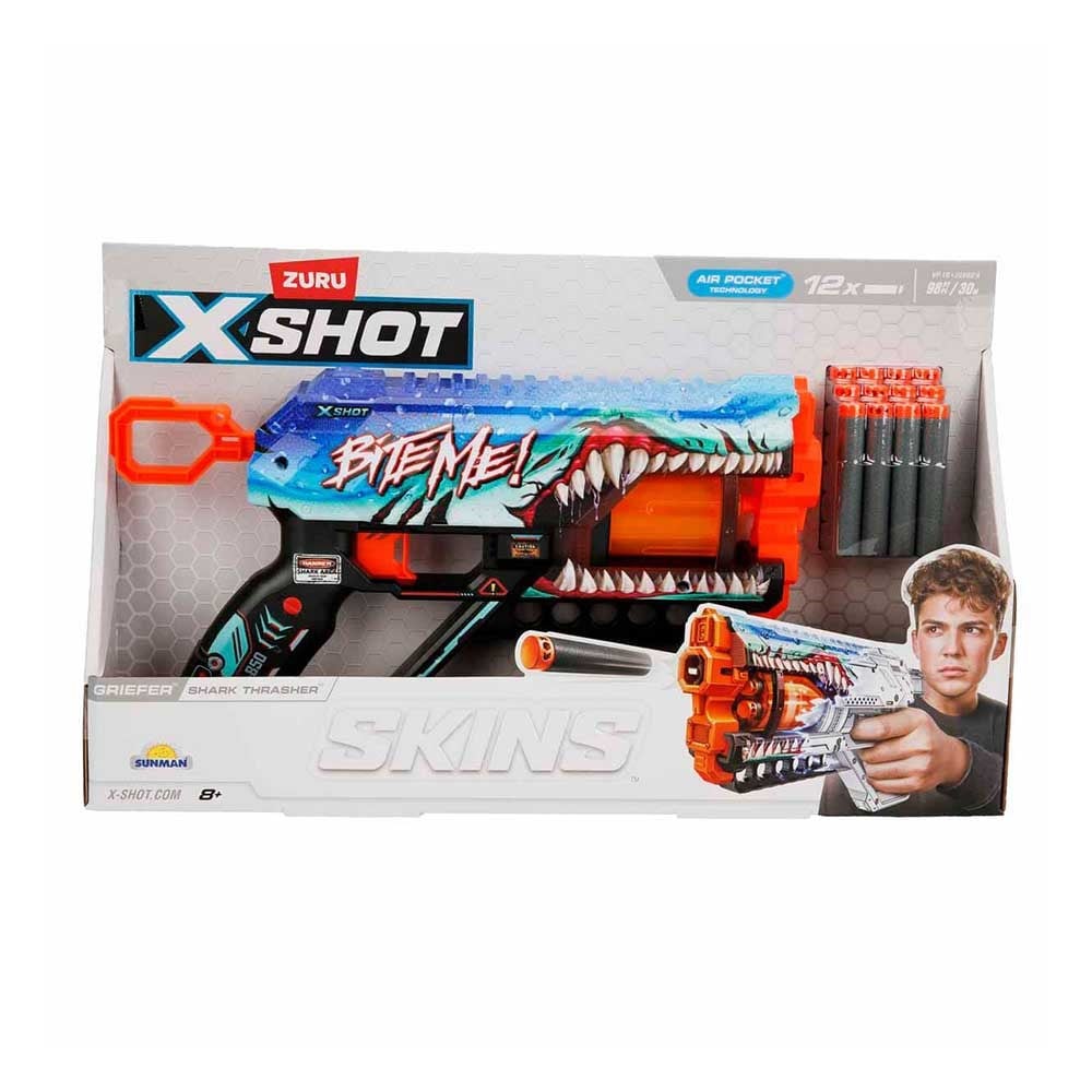SunmanSunman X-Shot Skins Griefer 12 Mermili Sünger Dart Atan Silah 32 cm