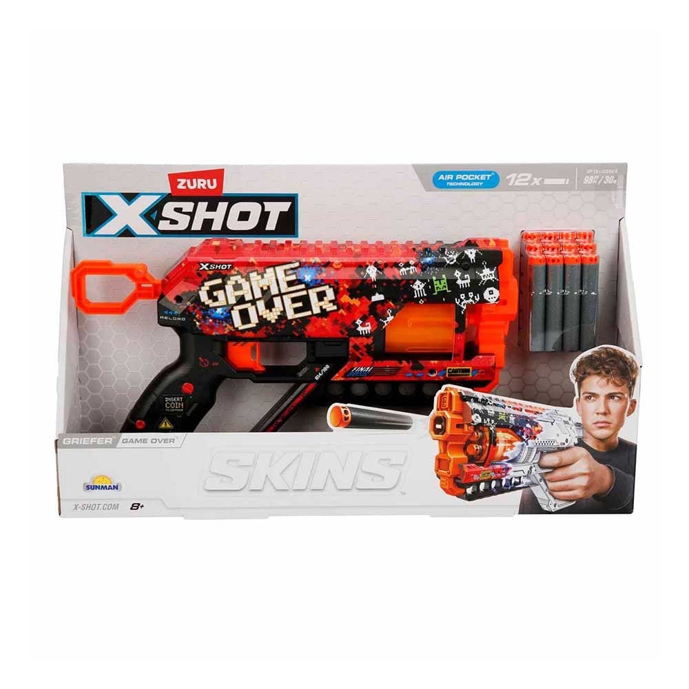 SunmanSunman X-Shot Skins Griefer 12 Mermili Sünger Dart Atan Silah 32 cm