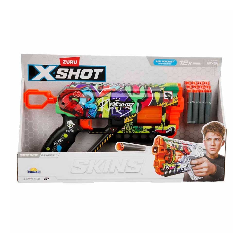 SunmanSunman X-Shot Skins Griefer 12 Mermili Sünger Dart Atan Silah 32 cm