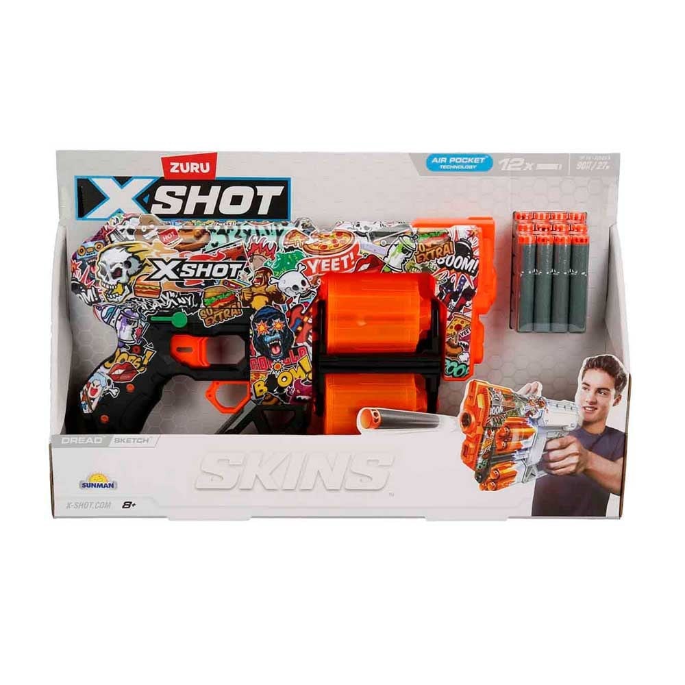 SunmanX-Shot Skins Dread 12 Mermili Sünger Dart Atan Silah 31 cm