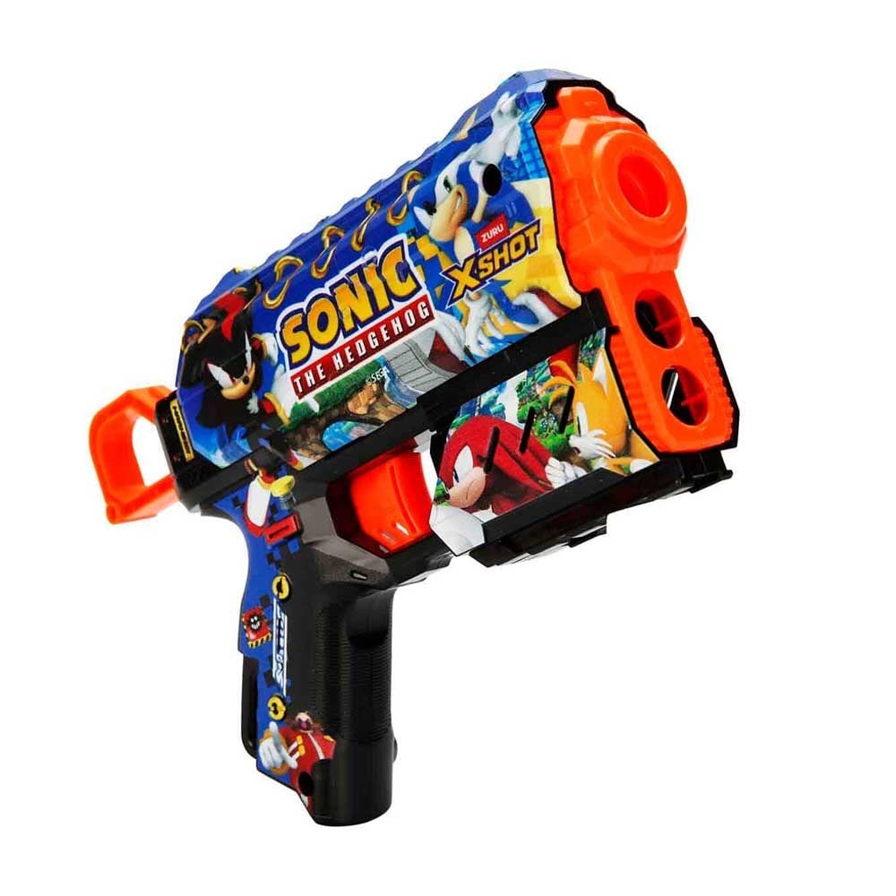 SunmanX-Shot Skins Flux Sonic The Hedgehog 8 Mermili Sünger Dart Atan Silah 21 cm