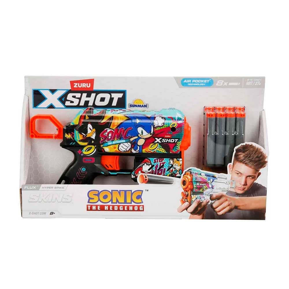 SunmanX-Shot Skins Flux Sonic The Hedgehog 8 Mermili Sünger Dart Atan Silah 21 cm