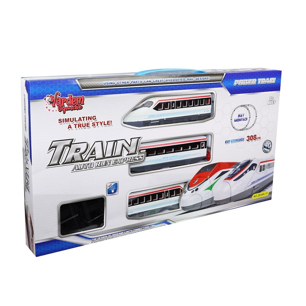 VardemVardem Pilli 40 Parça Işıklı Hızlı Tren Seti 308 Cm