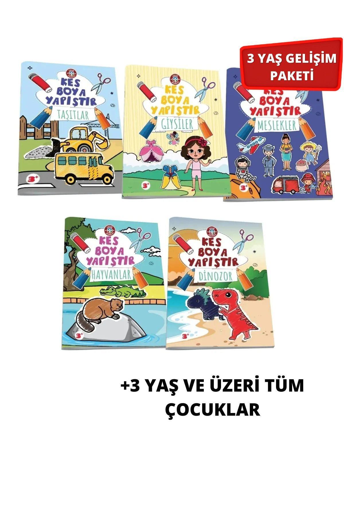 3 Yaş Akıllı Düğmeler Full Paket / 3 Yaş Dikkat-Etkinlik Seti / Kes Boya Yapıştır Tümü