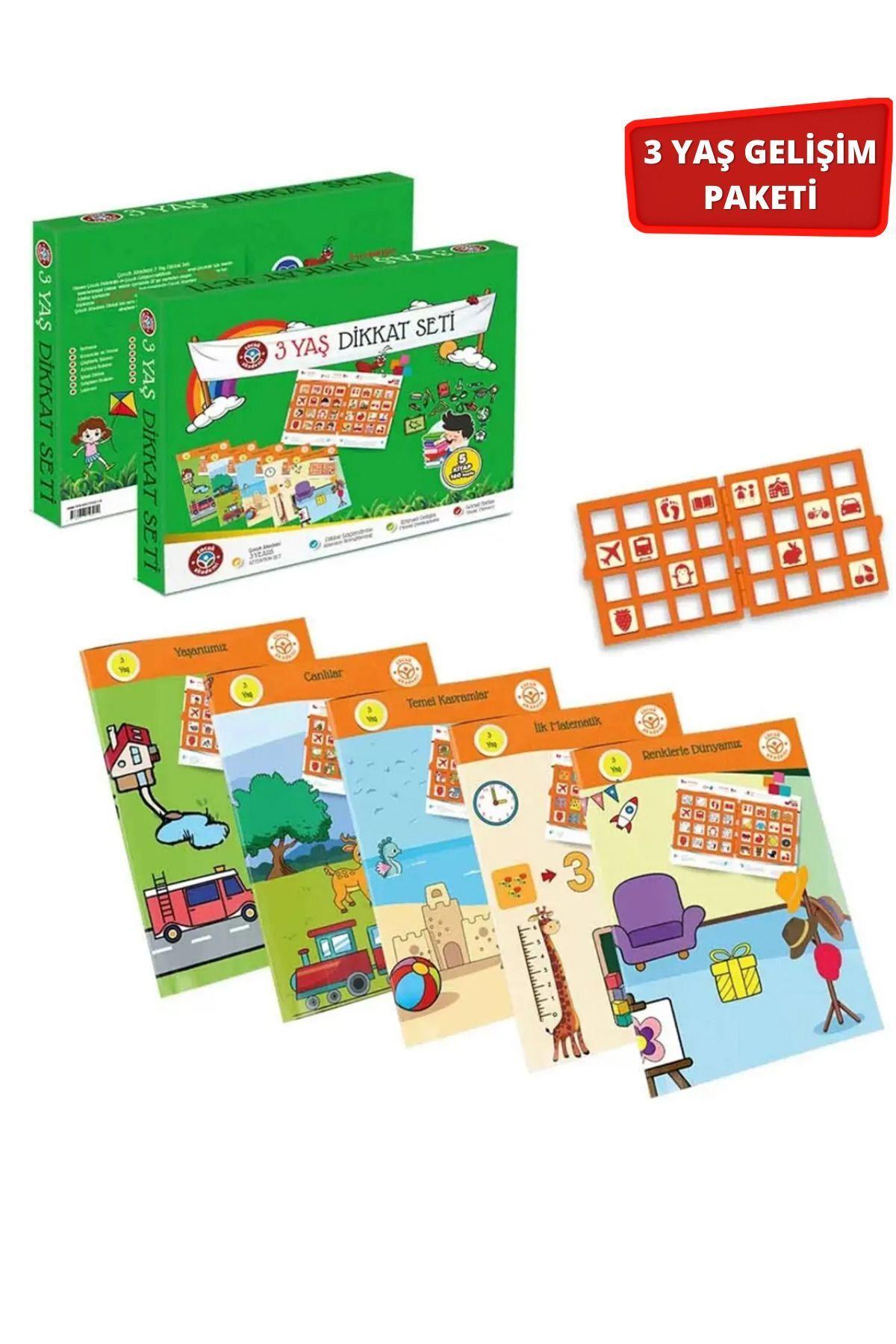 3 Yaş Akıllı Düğmeler Full Paket / 3 Yaş Dikkat-Etkinlik Seti / Kes Boya Yapıştır Tümü