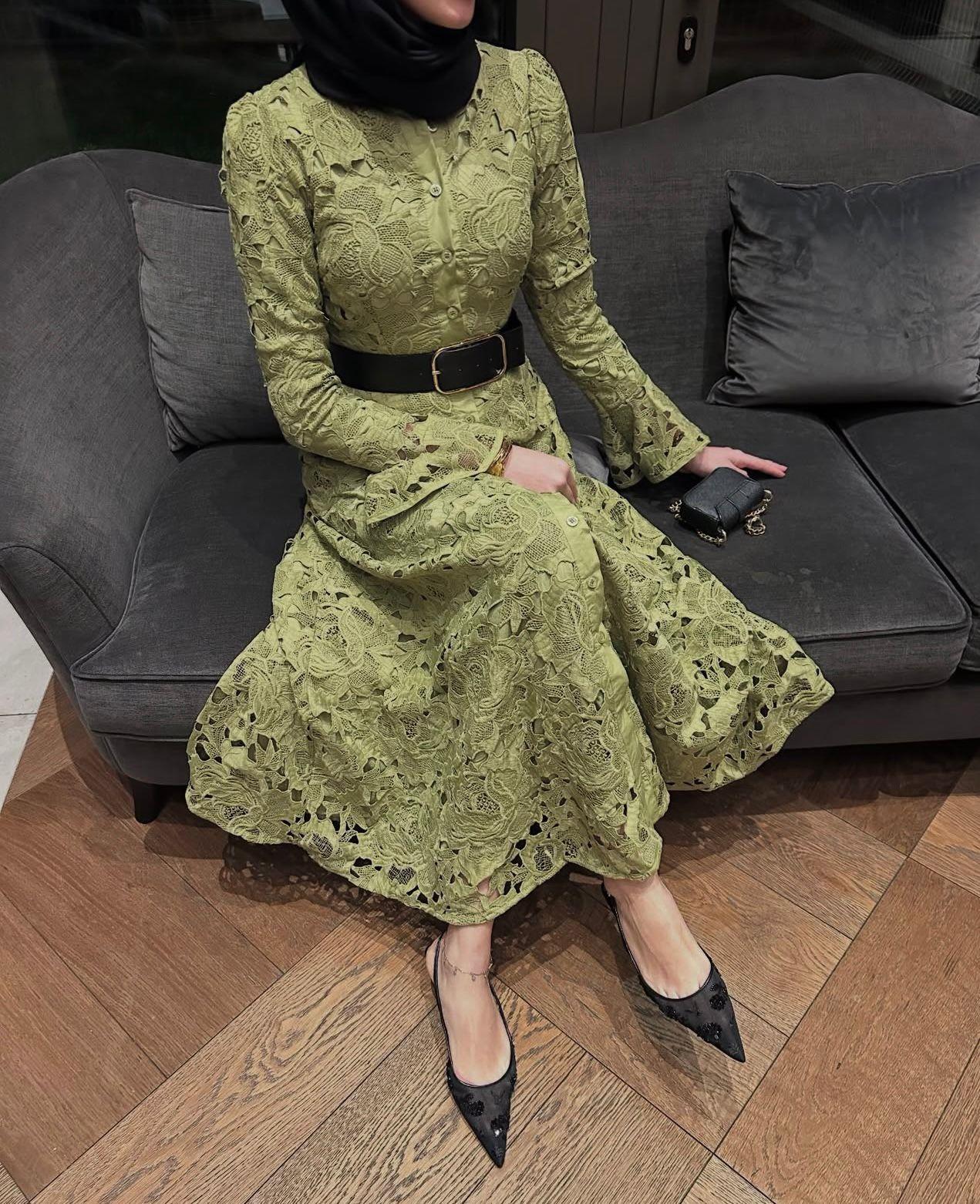 İthal Dress | Zeytin Yeşili