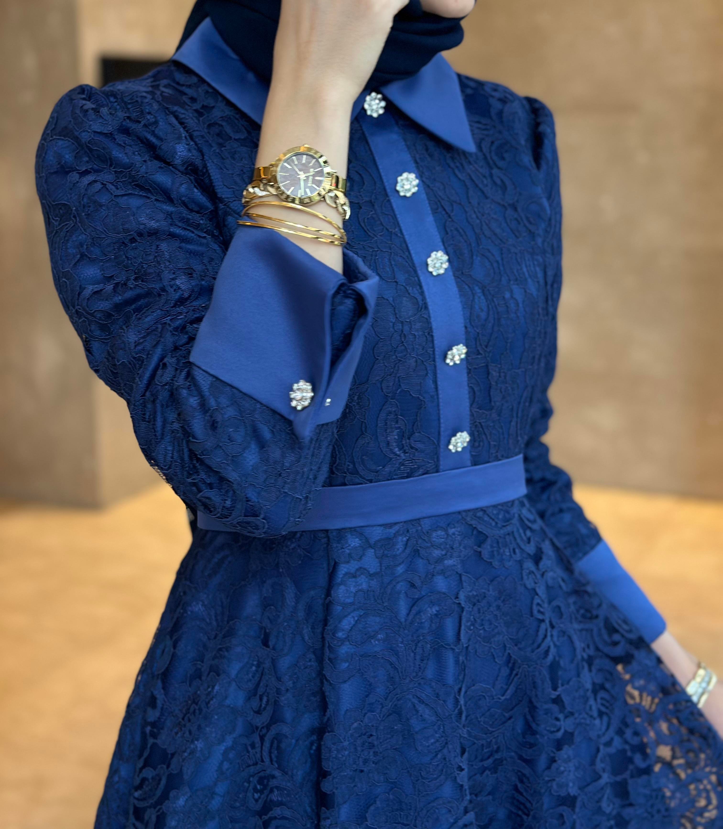 Romantik Dress | Lacivert