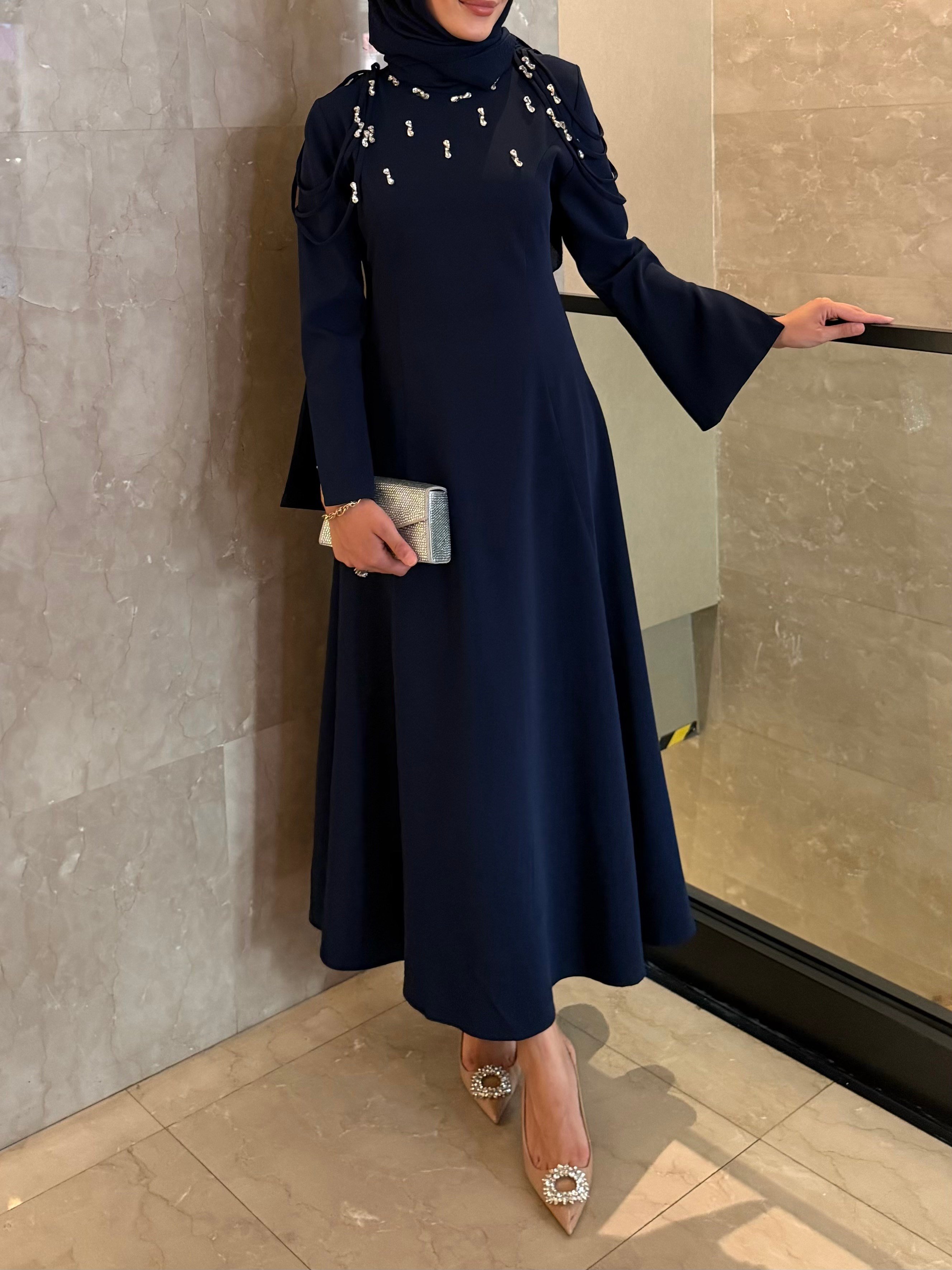 Shine Dress | Lacivert Ön Sipariş