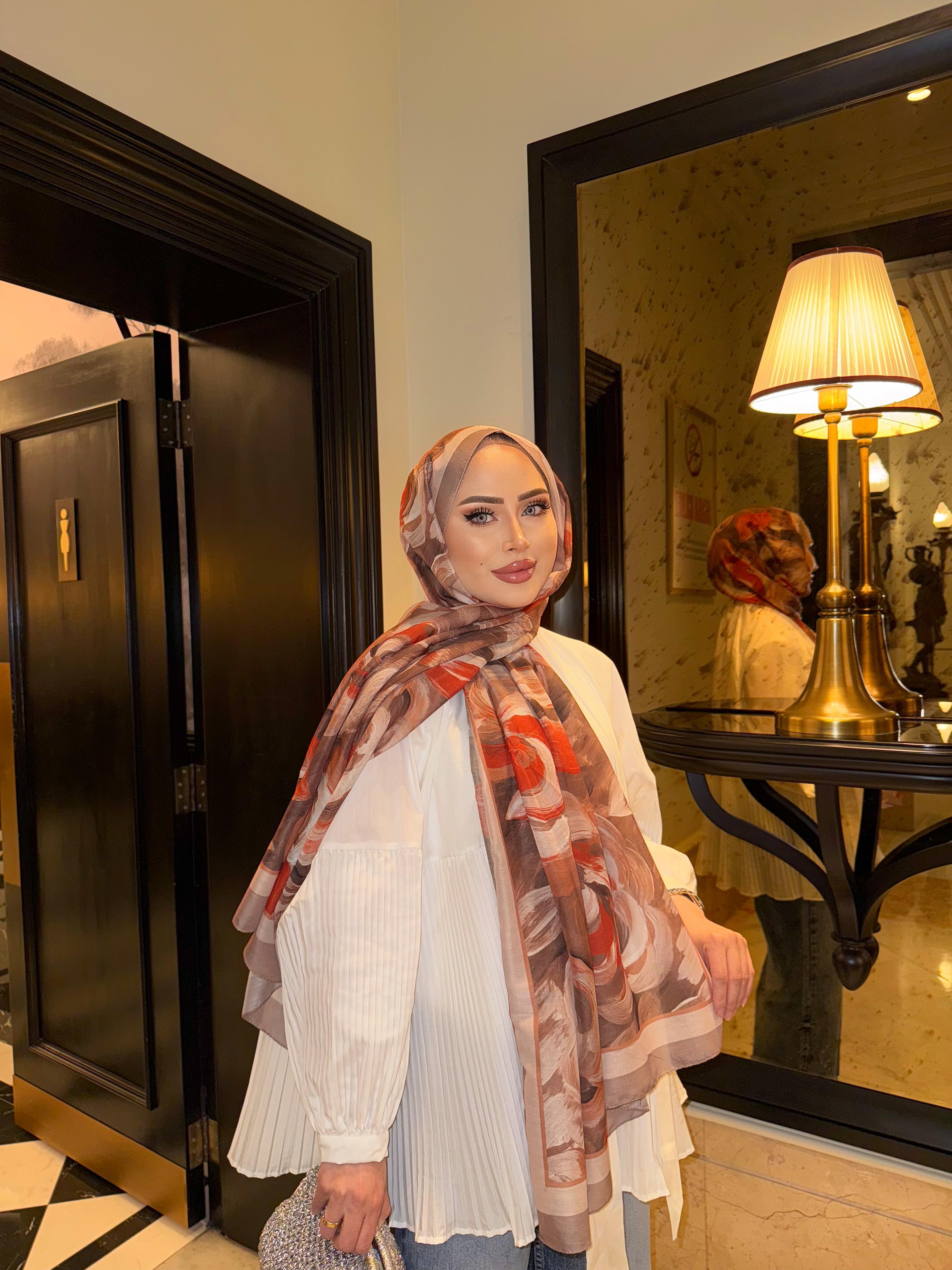 Batik Desen Bej Pamuk Şal