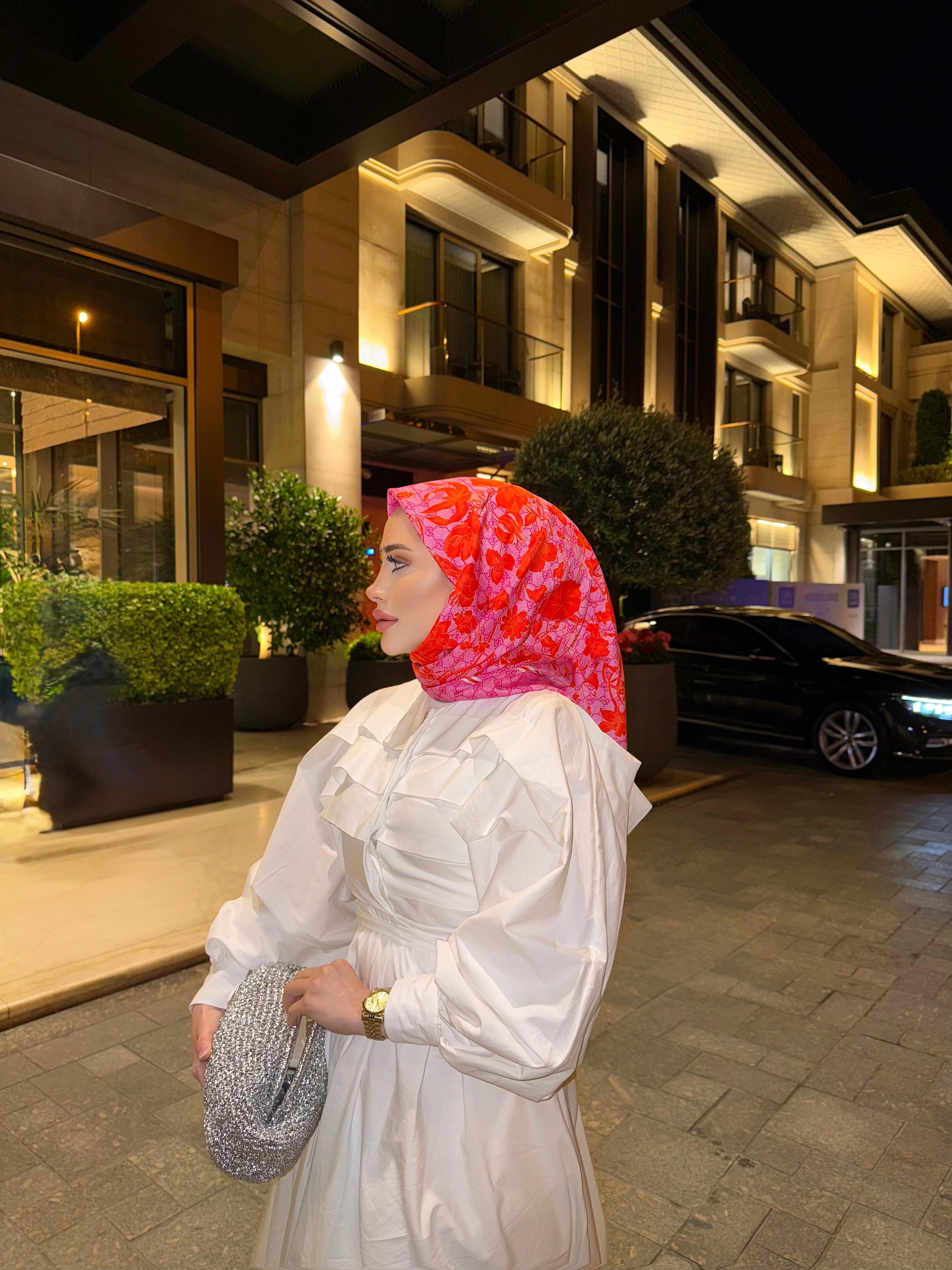 Guc. İthal Twill İpek Esarp Fushya