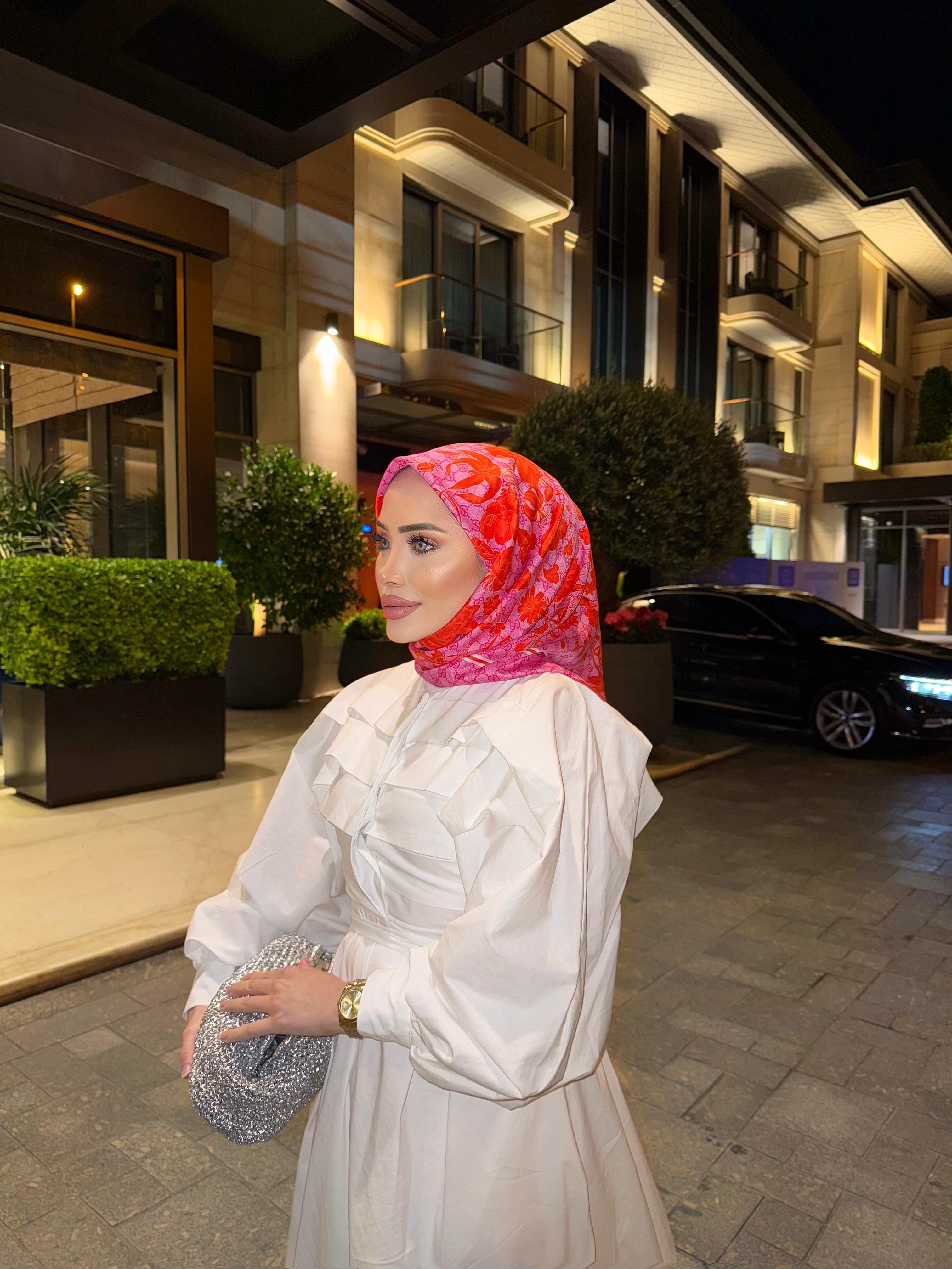 Guc. İthal Twill İpek Esarp Fushya