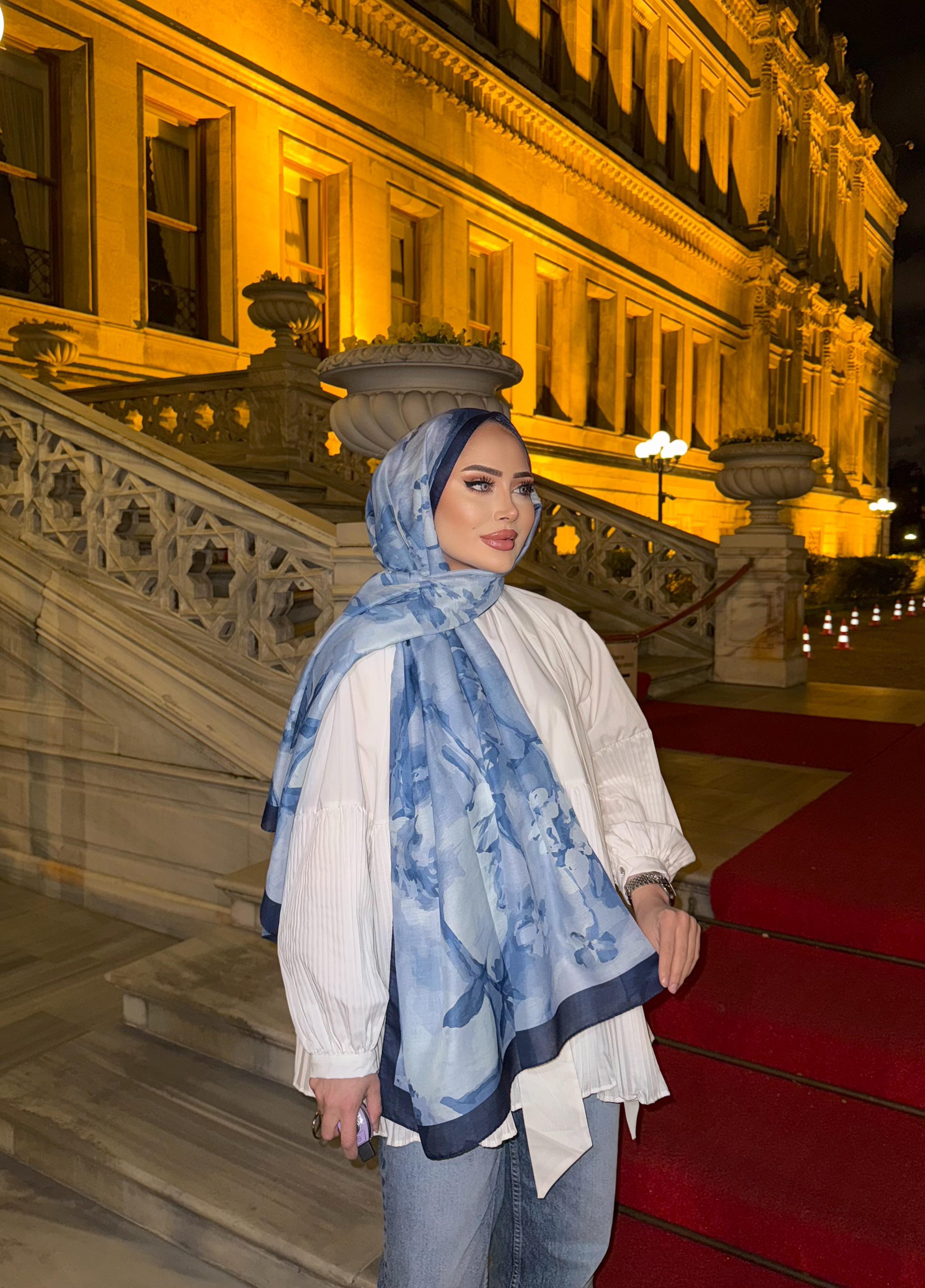 Pamuk Şal Lacivert Mavi
