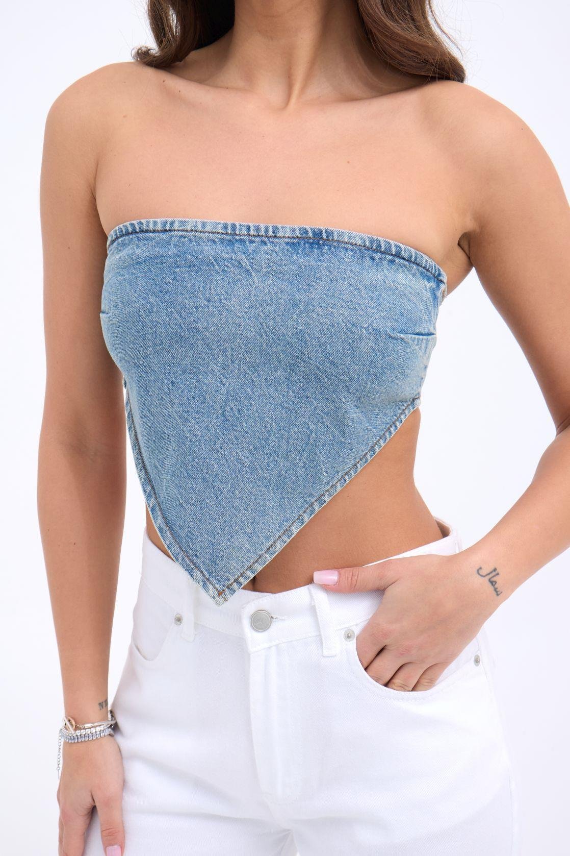 6222 KOT CROP-MAVİ