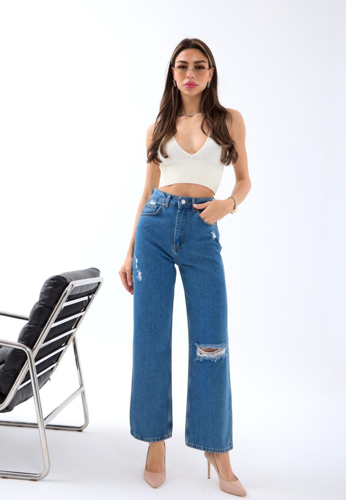 6288 KOT PANTOLON-MAVİ