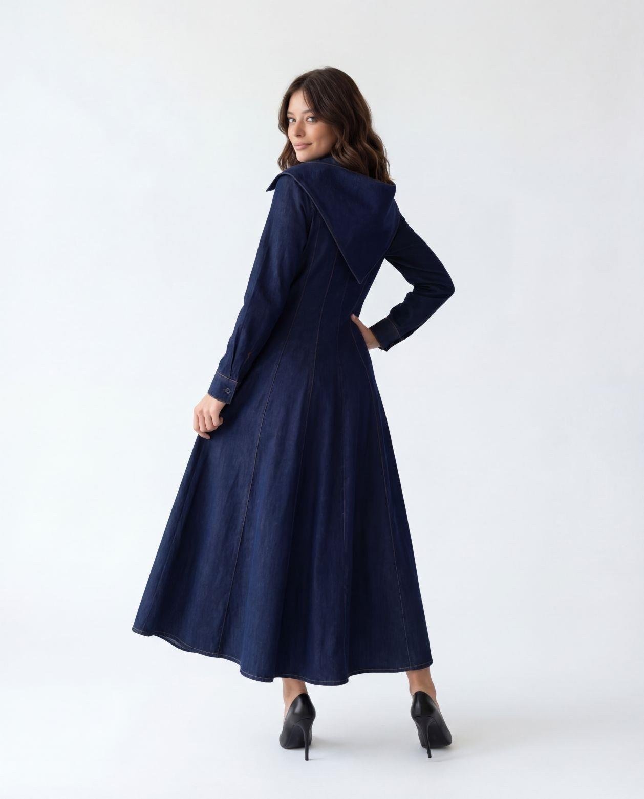 7551 KOT ELBİSE-DARK BLUE
