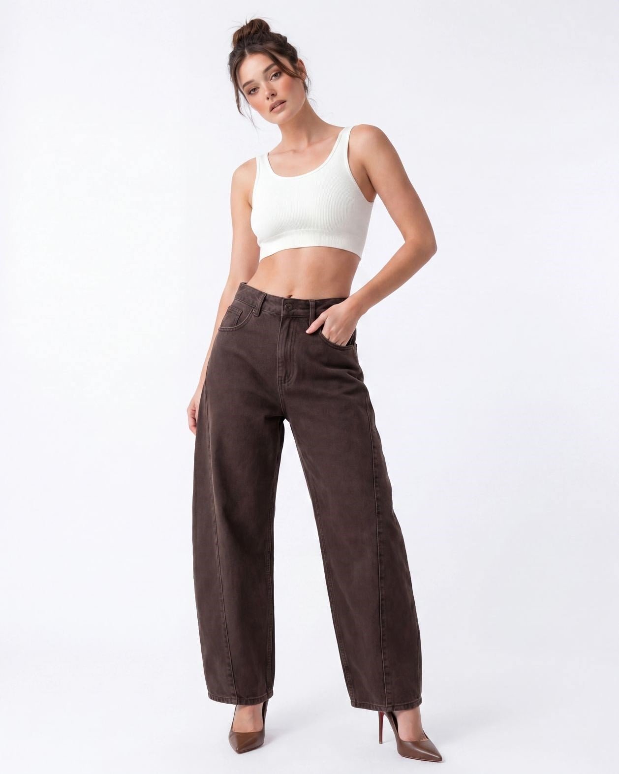 7612 KOT PANTOLON-DARK BROWN