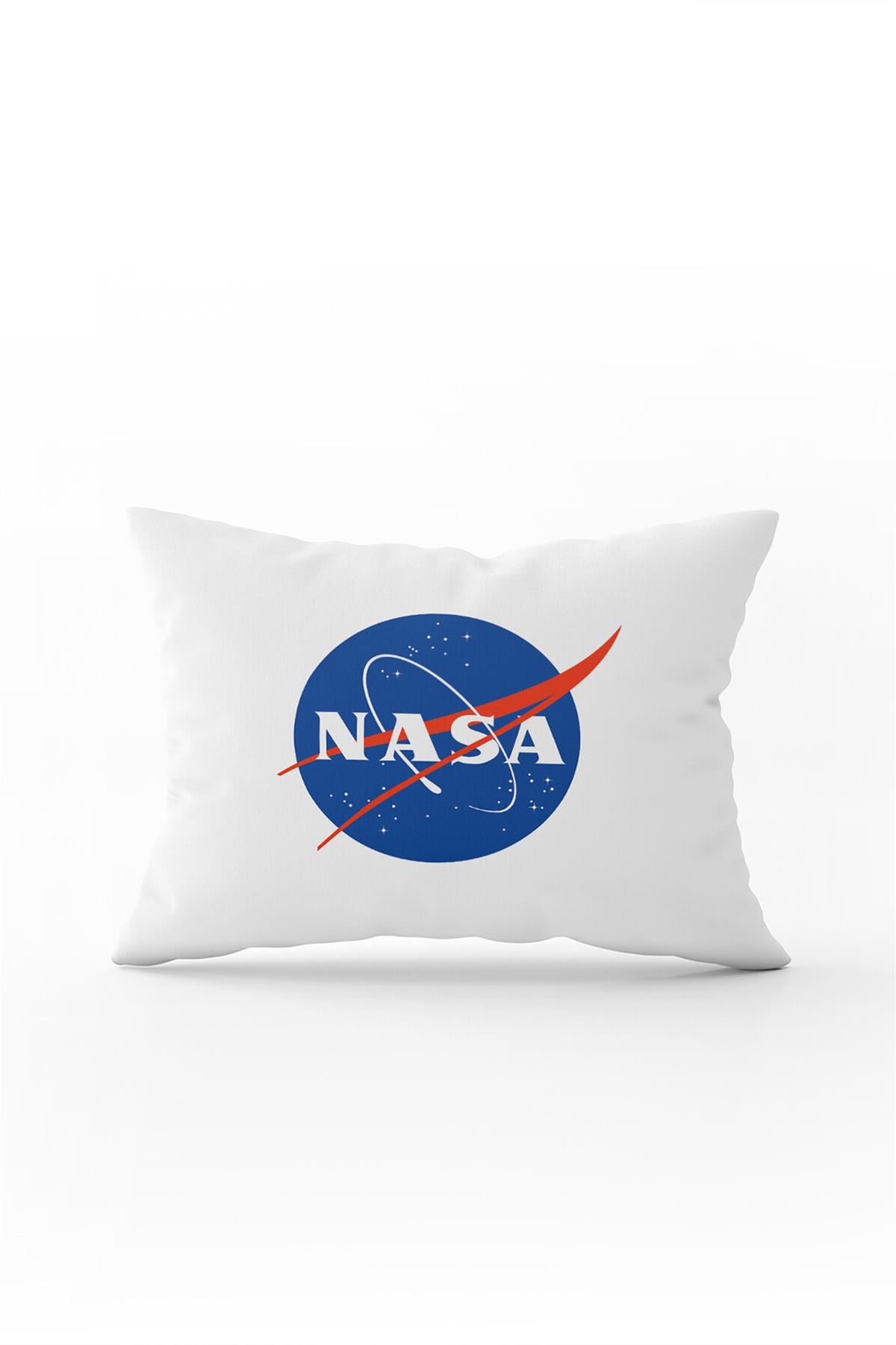 Beyaz Mavi Nasa Dijital Baskı Kırlent Yastık Kılıfı - CGH447-3550 Çift Tarafı Baskılı