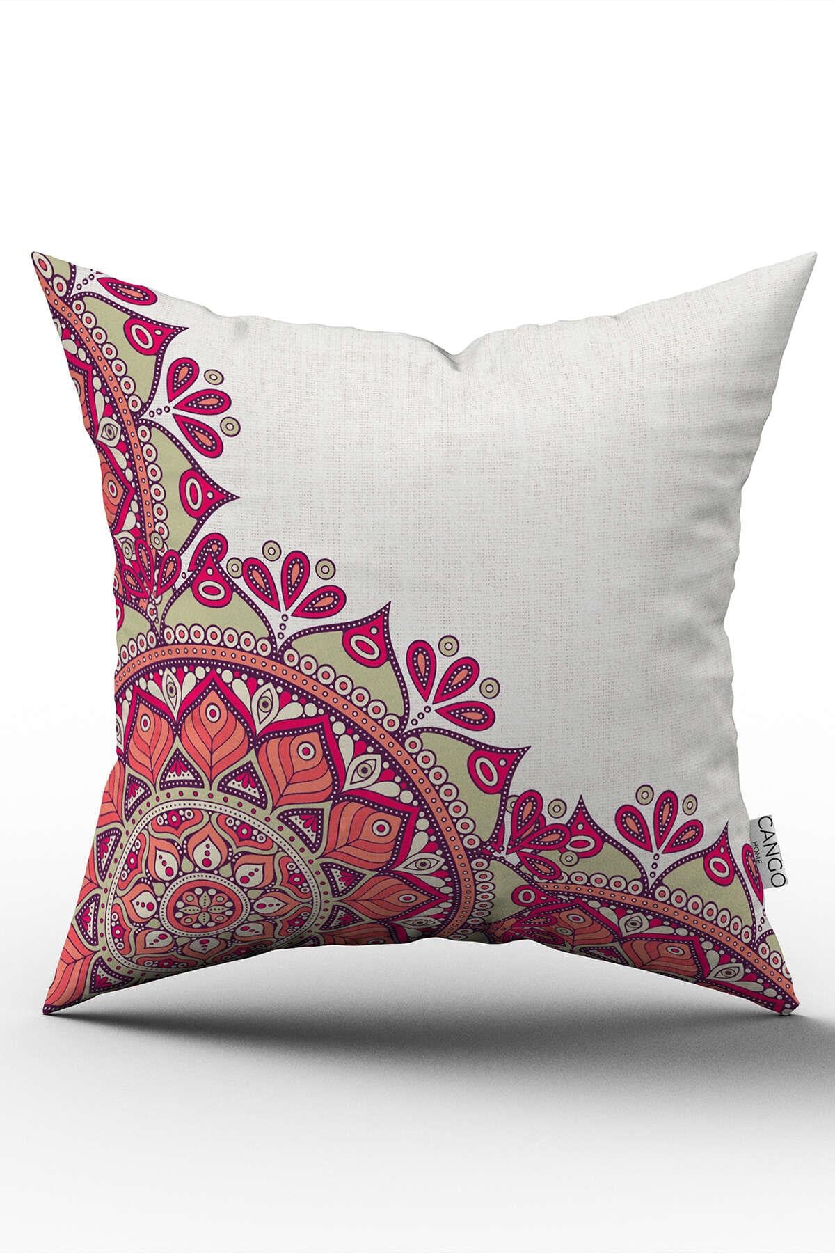Krem Pembe Ramazan Temalı Dekoratif Desenli Dijital Baskılı Kırlent Kılıfı CGH1346