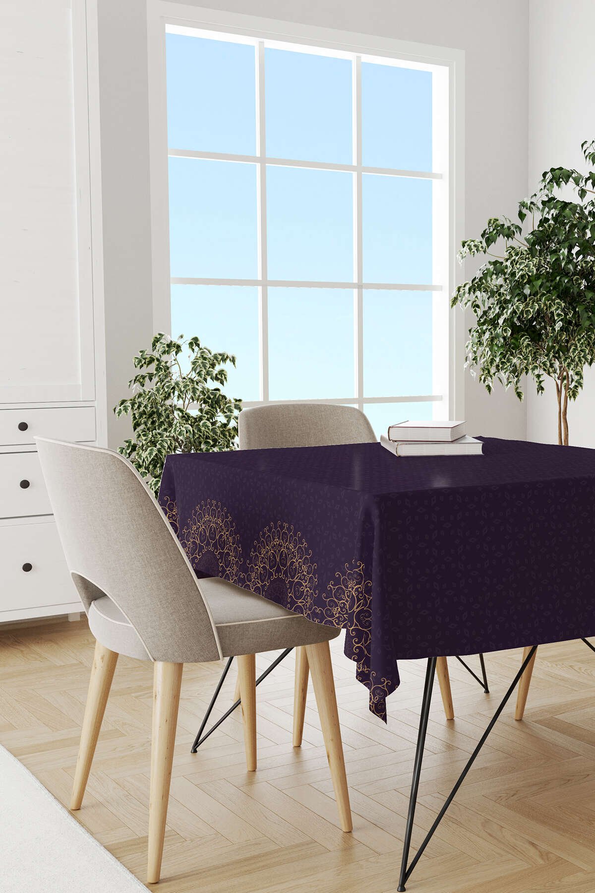 Mor Ramazan Temalı Motif Desenli Dijital Baskılı Masaörtüsü CGH1287-2-MS