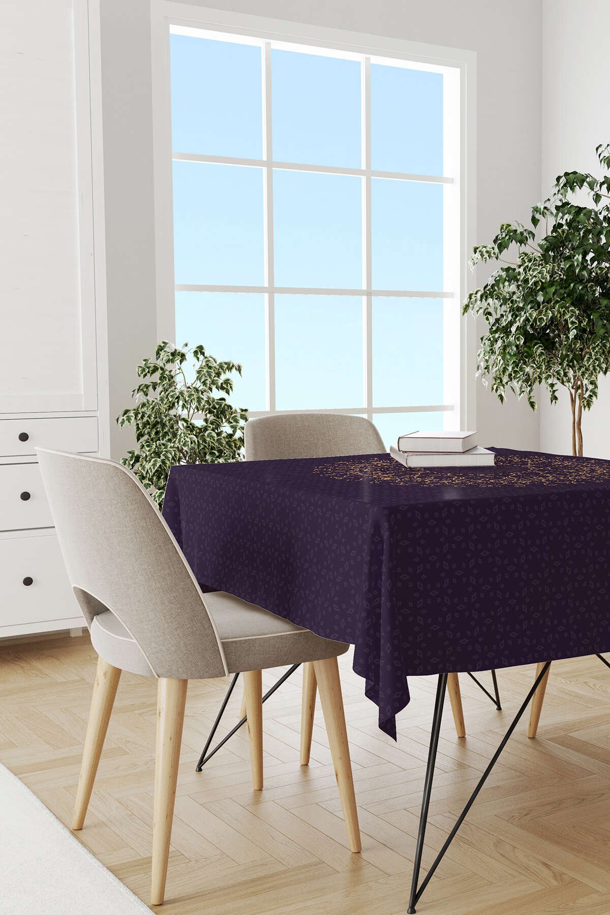 Mor Ramazan Temalı Motif Desenli Dijital Baskılı Masaörtüsü CGH1287-MS