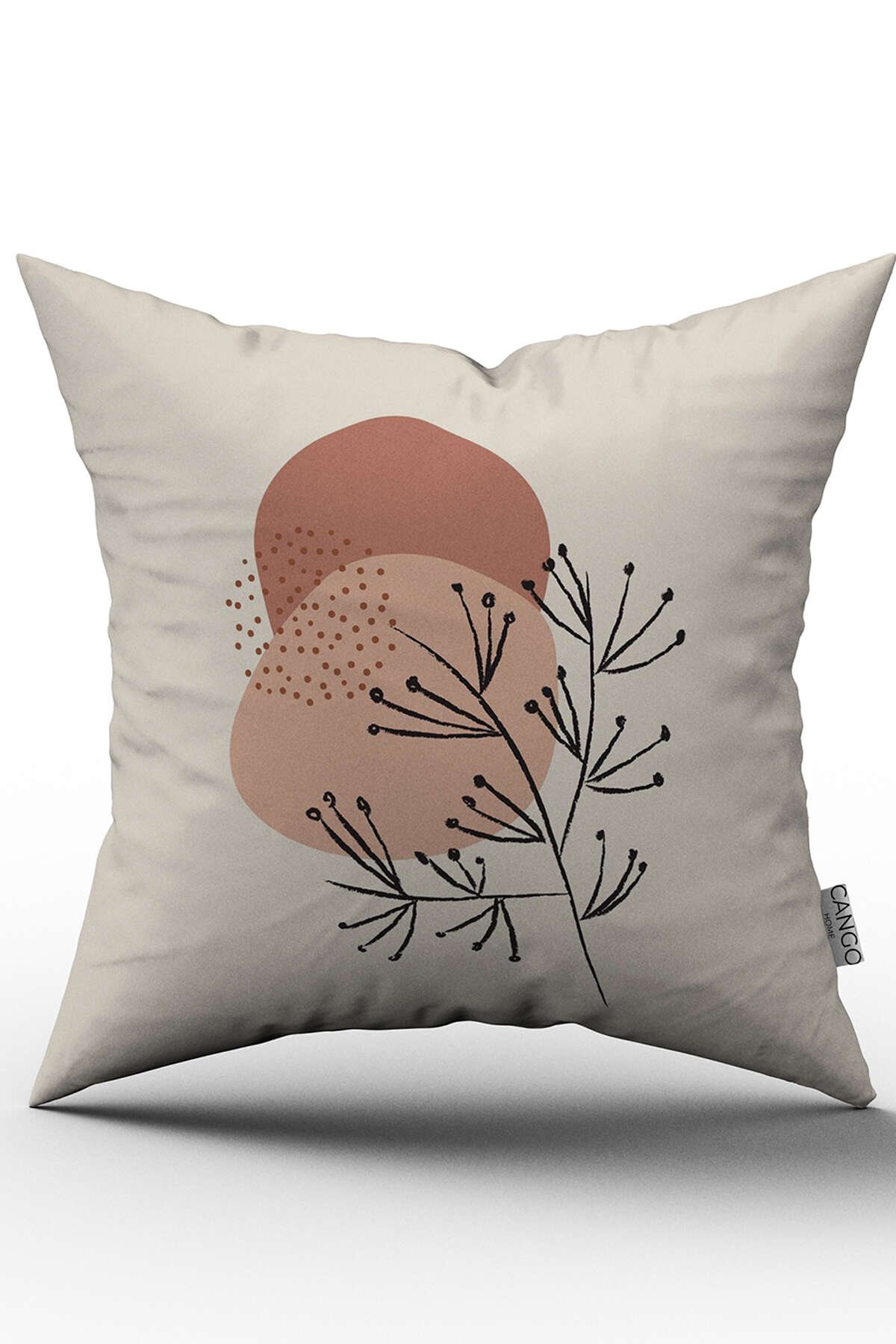 Pembe Krem Modern Soyut Çiçekli Dekoratif Kırent Kılıfı - CGH276