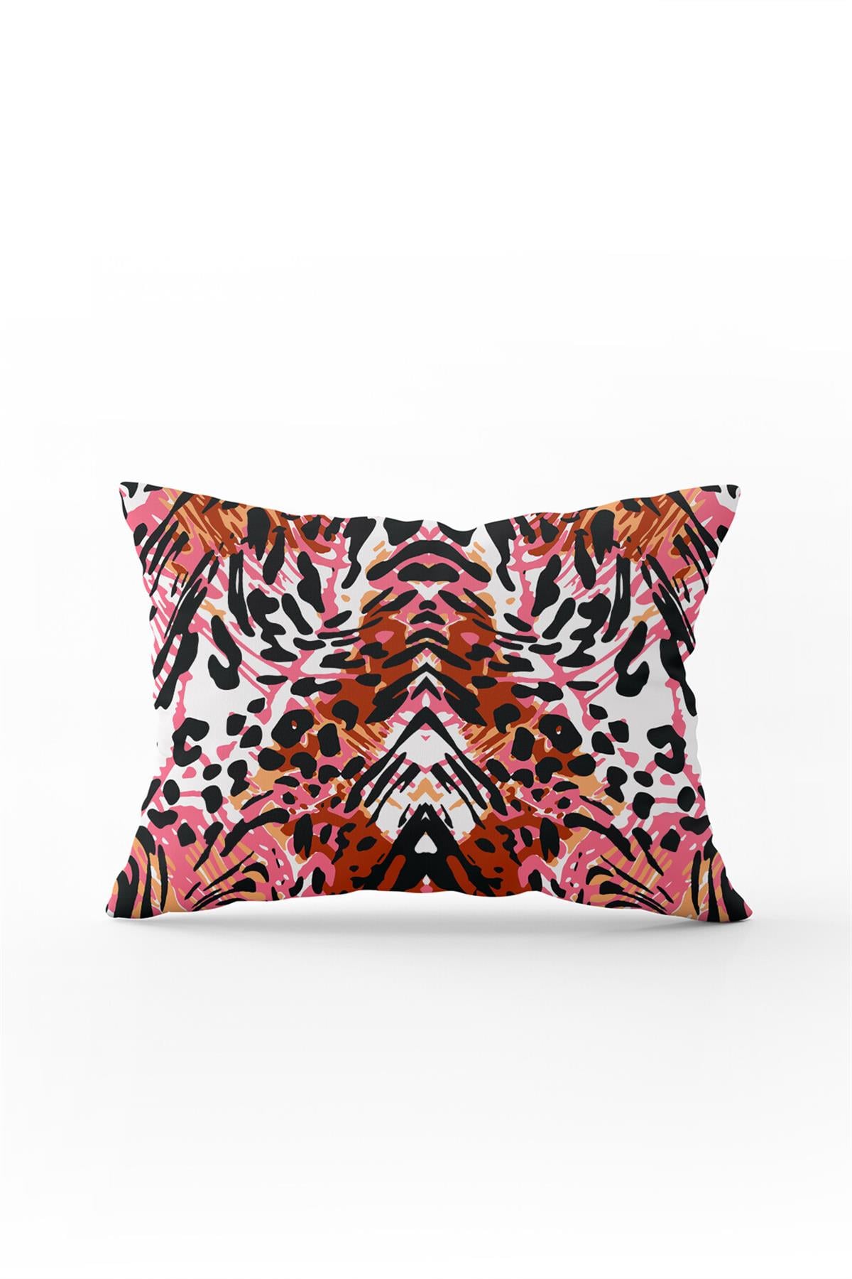 Pembe Siyah Leopar Desenli Dijital Baskı Kırlent Yastık Kılıfı - CGH385-3550 Çift Tarafı Baskılı