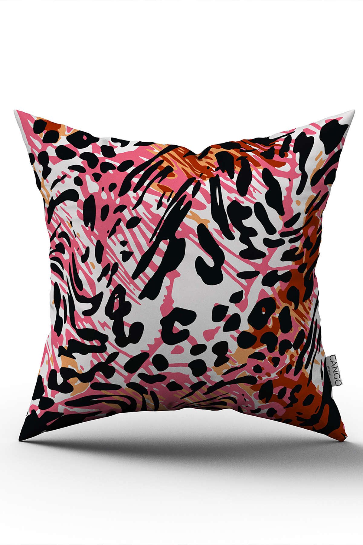 Pembe Siyah Leopar Desenli Dijital Baskı Kırlent Yastık Kılıfı - CGH385