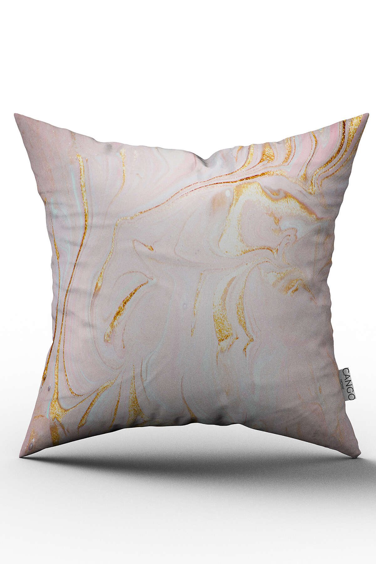 Pembe Soyut Modern Desenli Dijital Baskılı Kırlent Kılıfı  - OTYK008