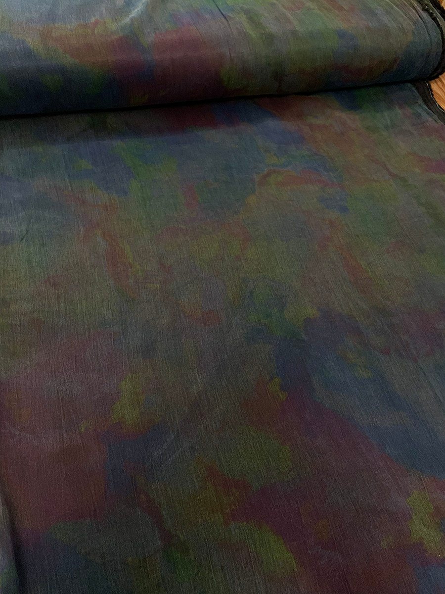 Mürdümlü Batik Desen İpek Kupra