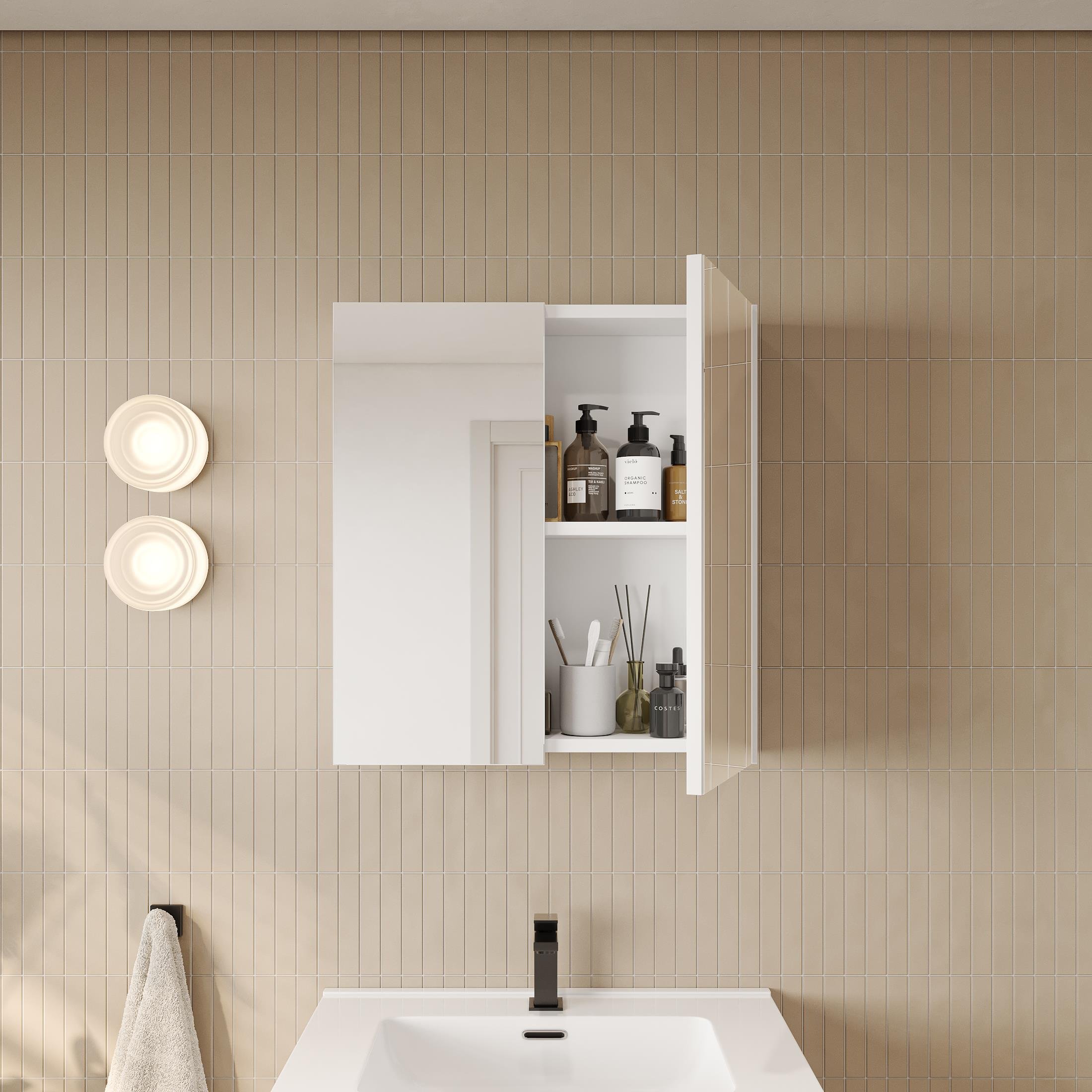 Banyo Dolabı, Ayna Ve Lavabo Seti, 65 Cm, Soft Su Yeşili