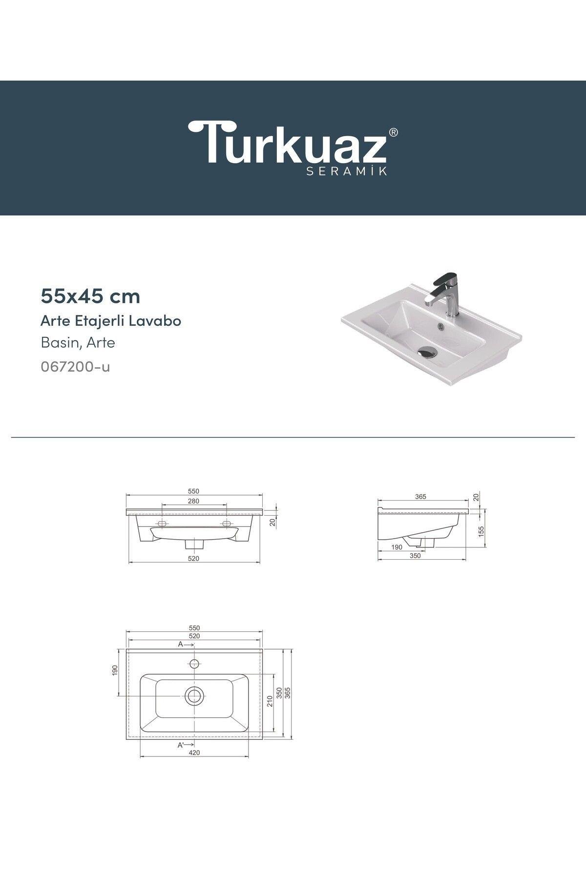BANYO DOLABI AYNALI CNC İŞLEMELİ MEMBRAN KAPAKLI 55 cm
