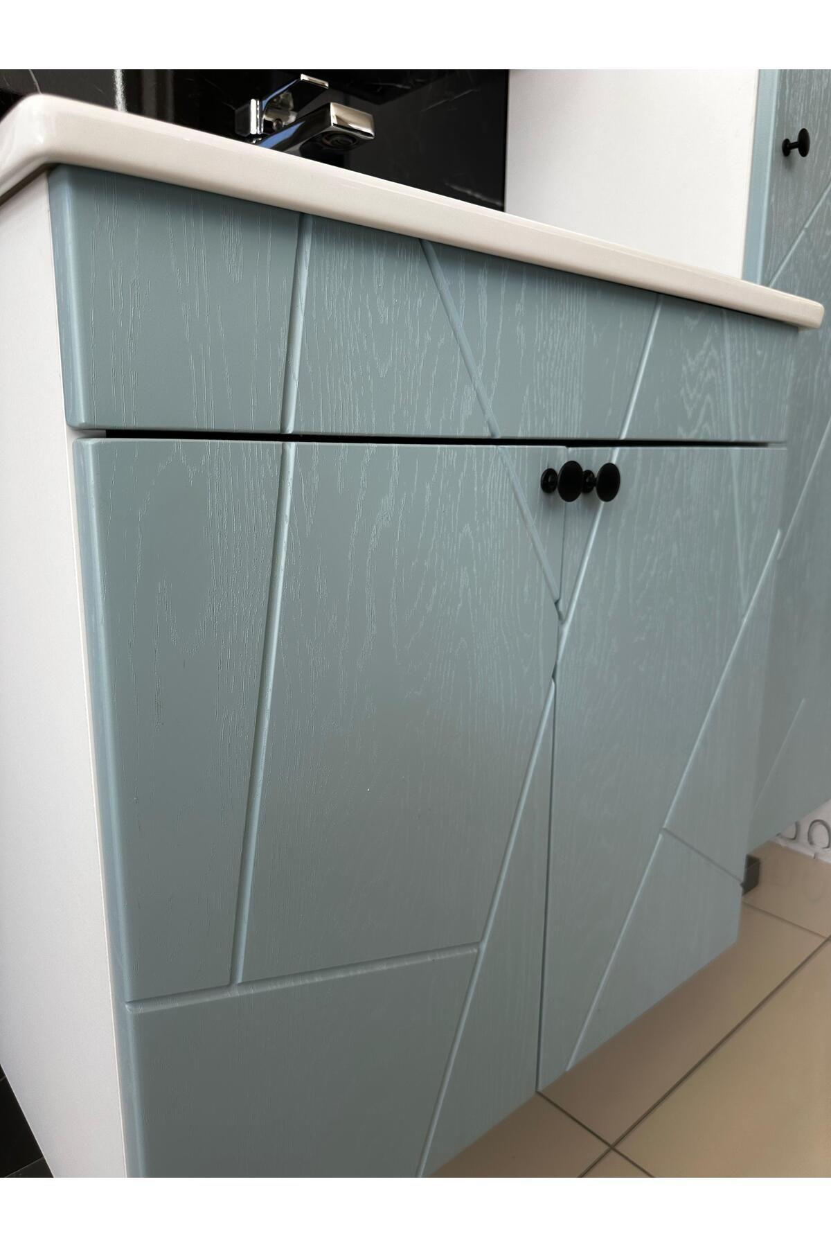 BANYO DOLABI AYNALI CNC İŞLEMELİ MEMBRAN KAPAKLI 55 cm