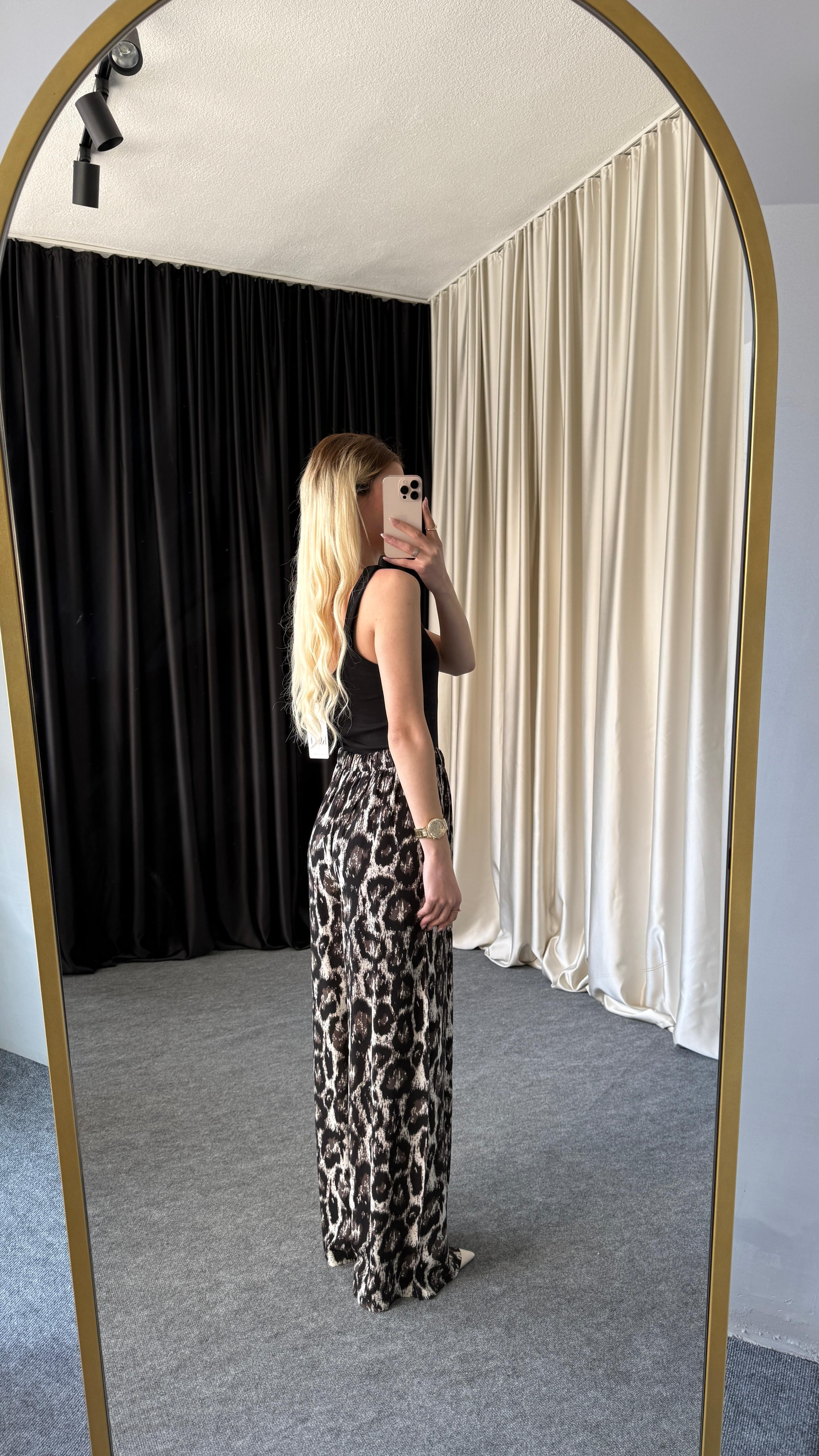 LEOPAR BEL LASTİKLİ PANTOLON
