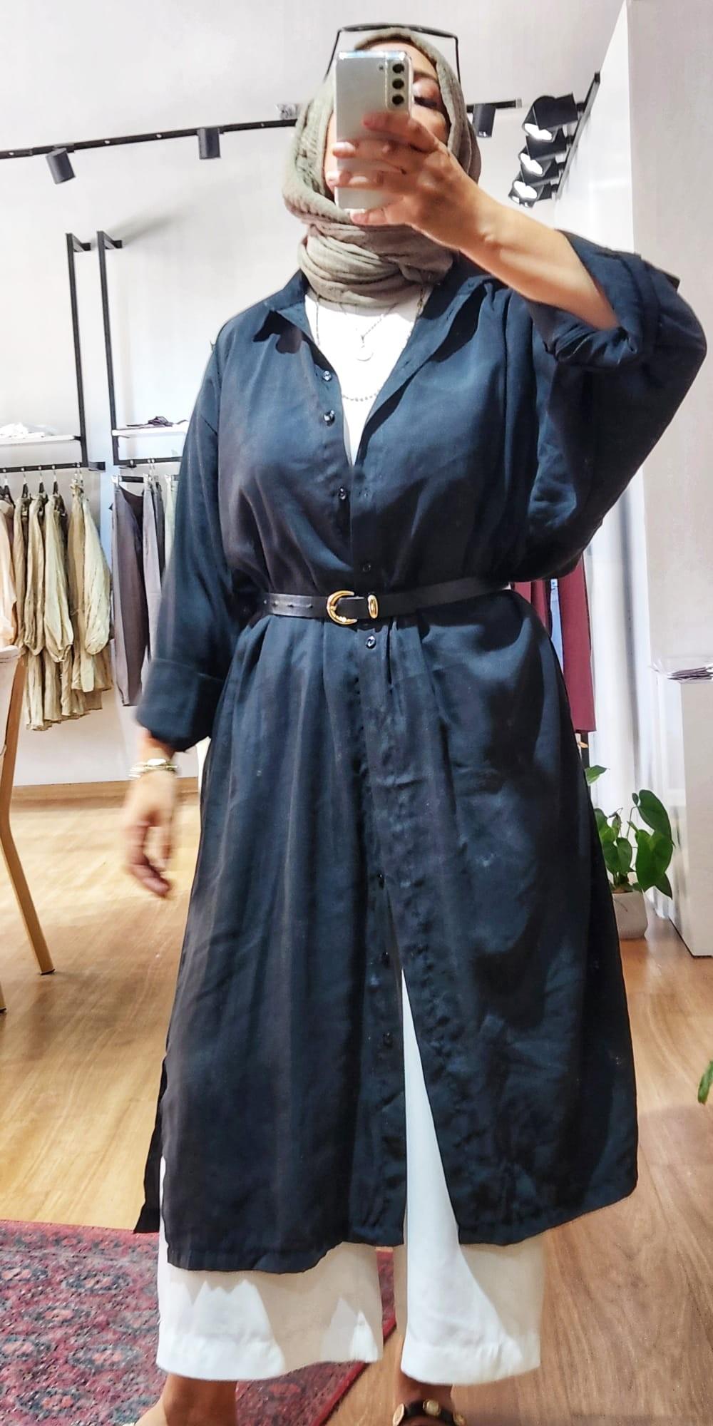 UZUN SİYAH GÖMLEK TUNİK