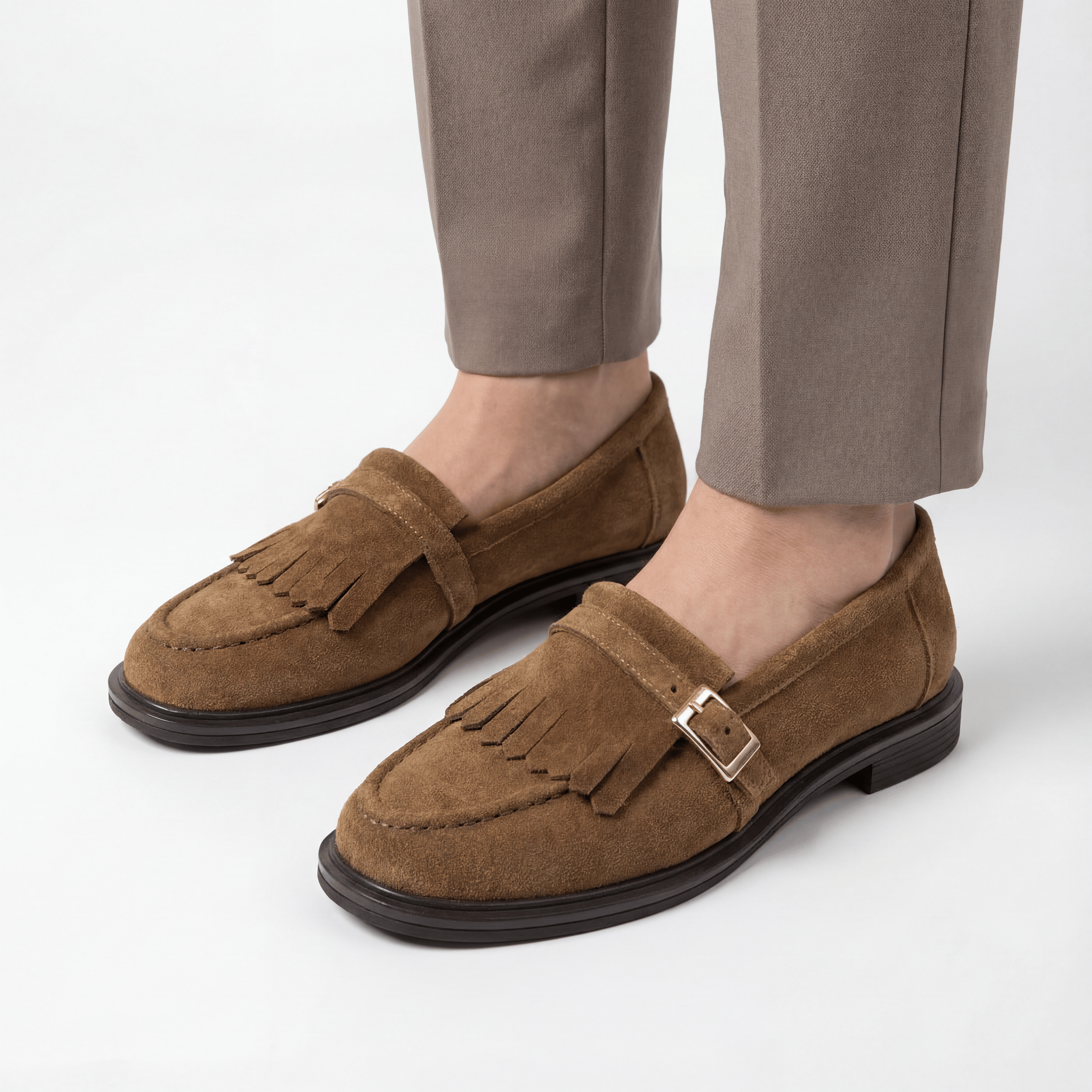 Julia Hakiki Deri Kadın Loafer Taba