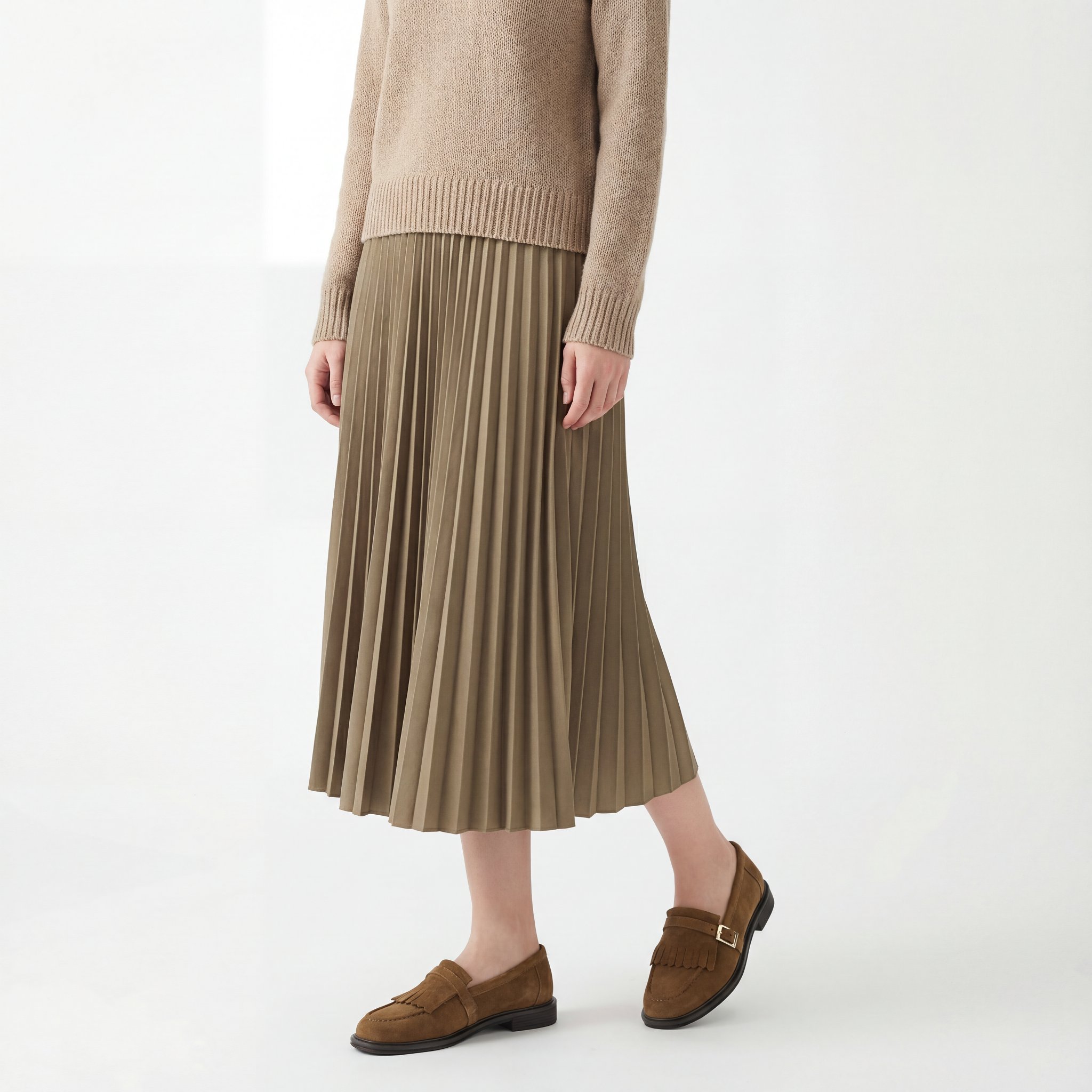 Julia Hakiki Deri Kadın Loafer Taba