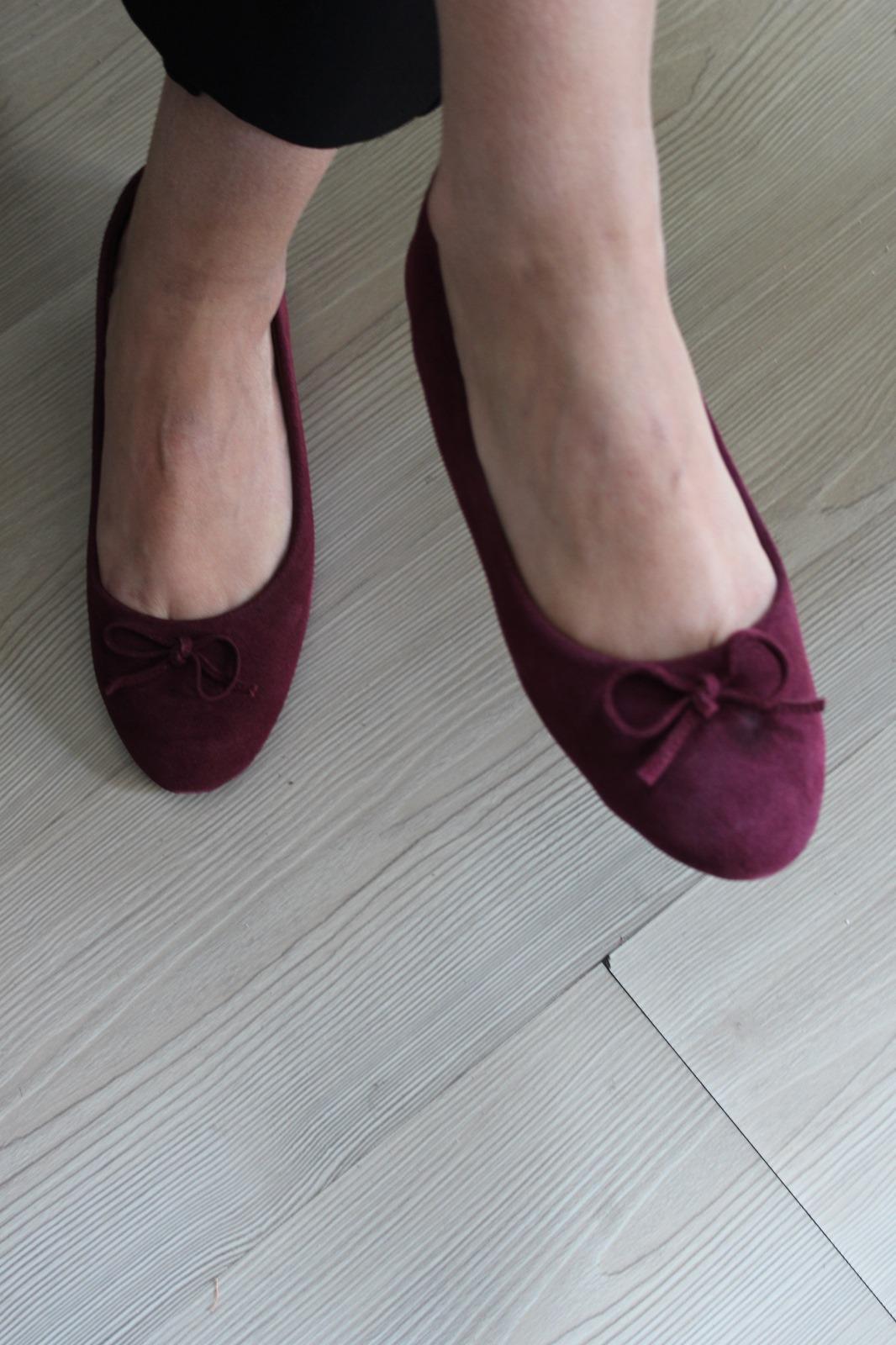 Lenora Hakiki Süet Deri Kadın Babet Bordo