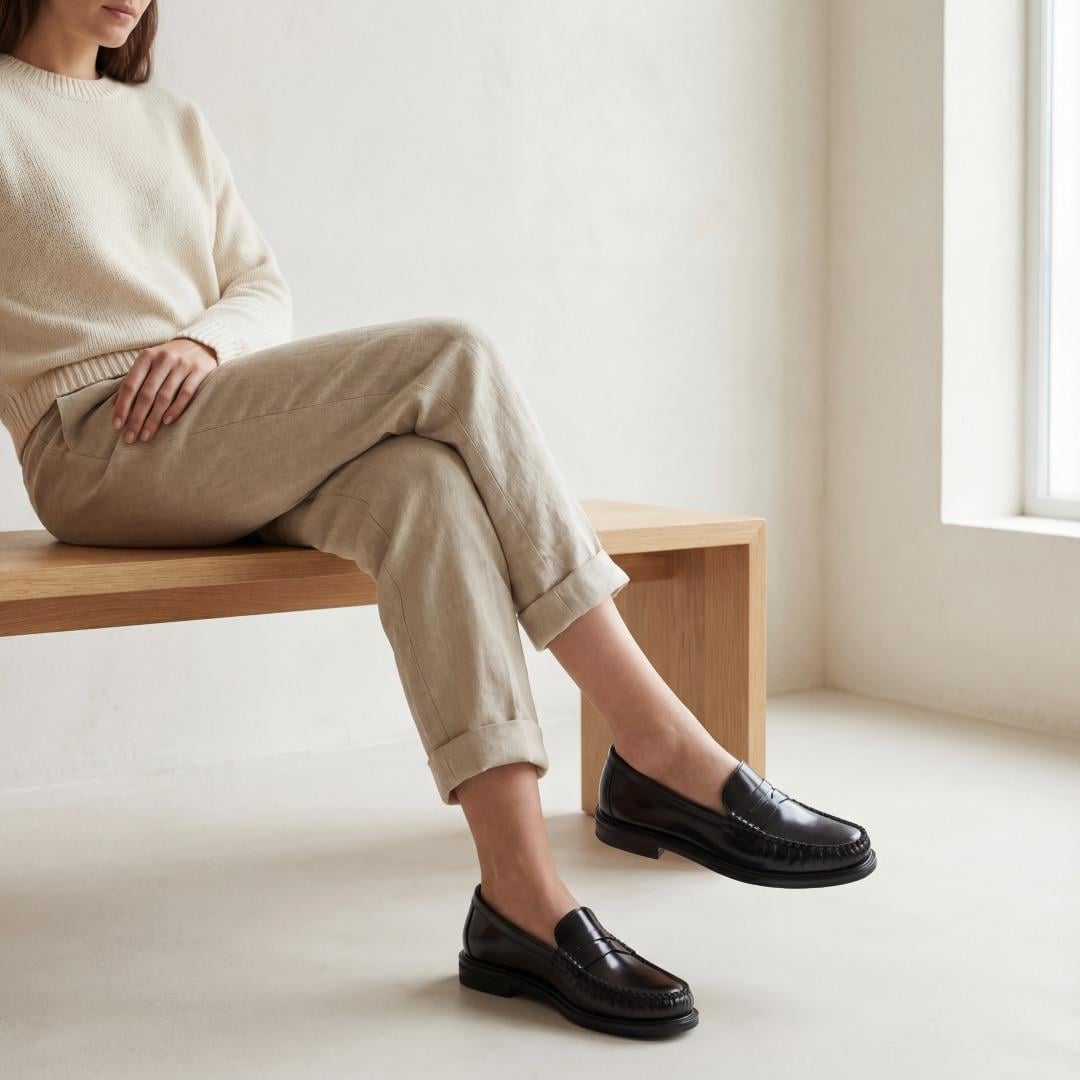 Rosaline Hakiki Deri Kadın Loafer Siyah