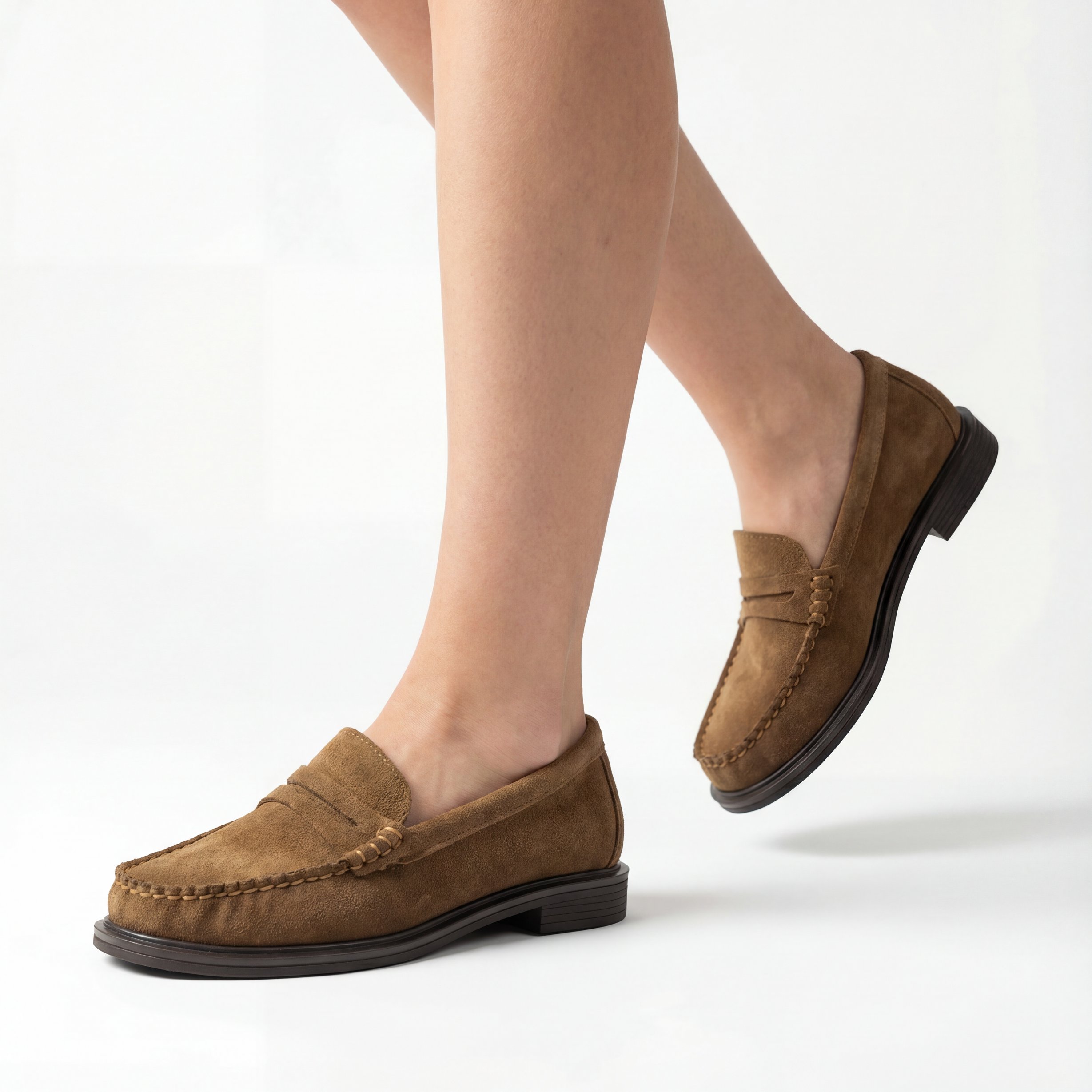 Rosaline Hakiki Deri Kadın Loafer Taba