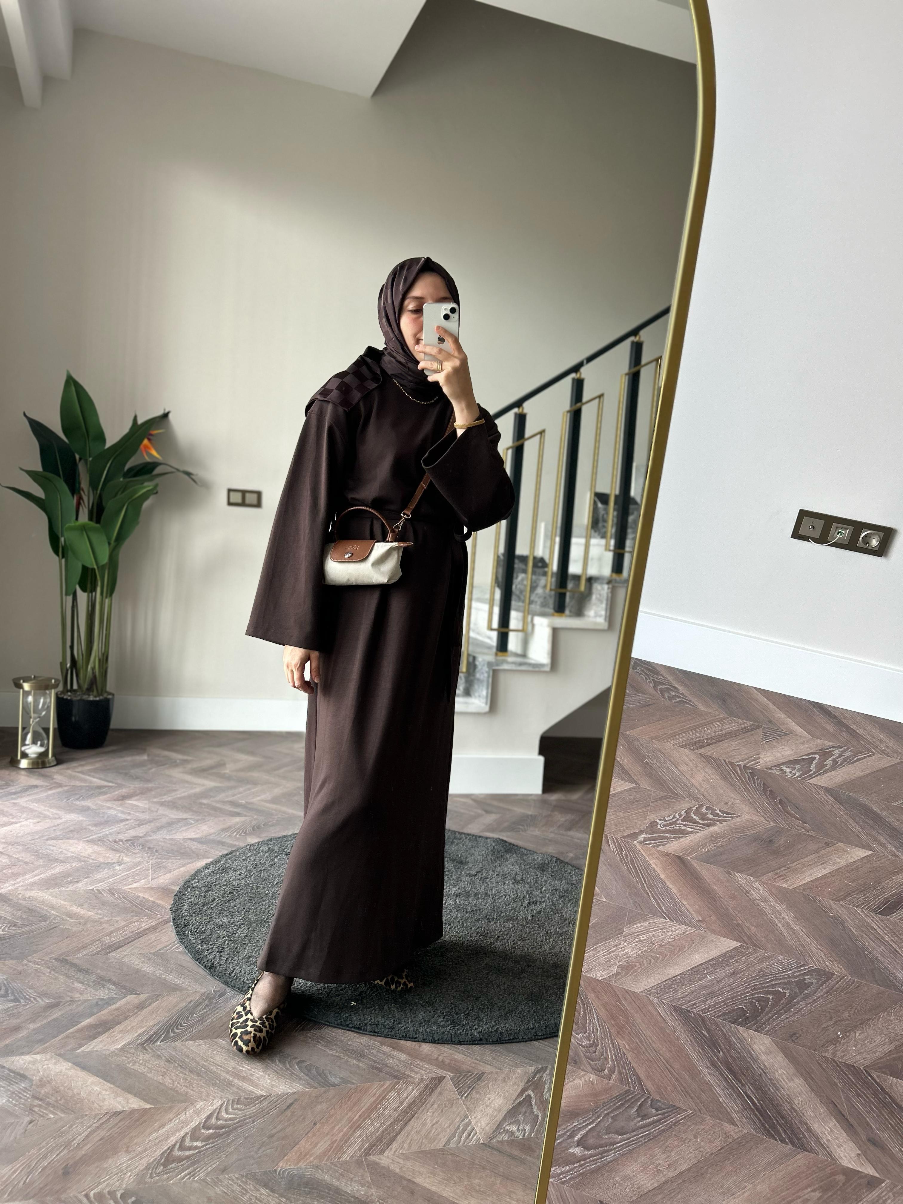 Duo Acı Kahve Oversize Elbise