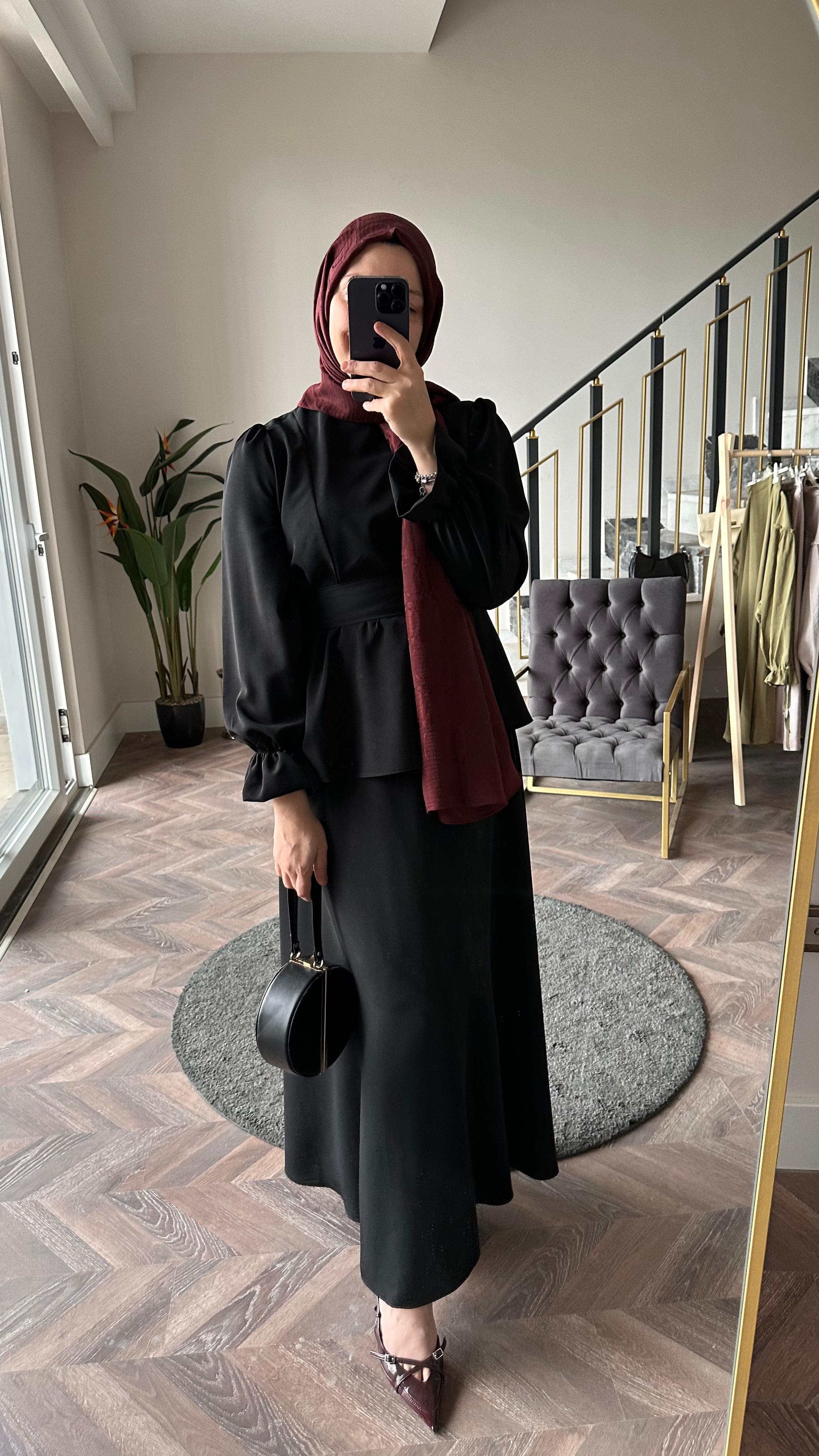 Siyah Olivia Etekli Takım