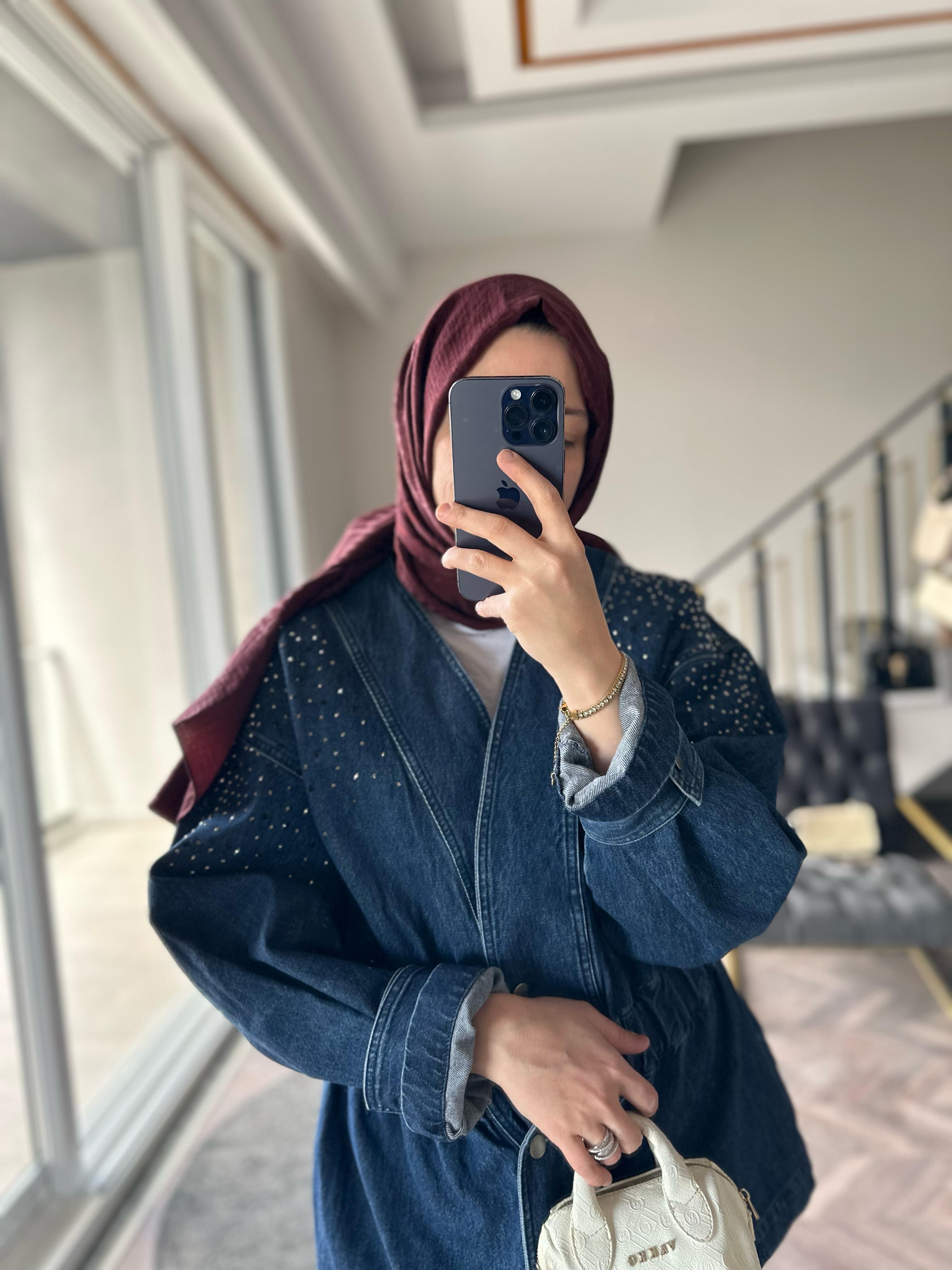 Soliva Taşlı Denim Ceket