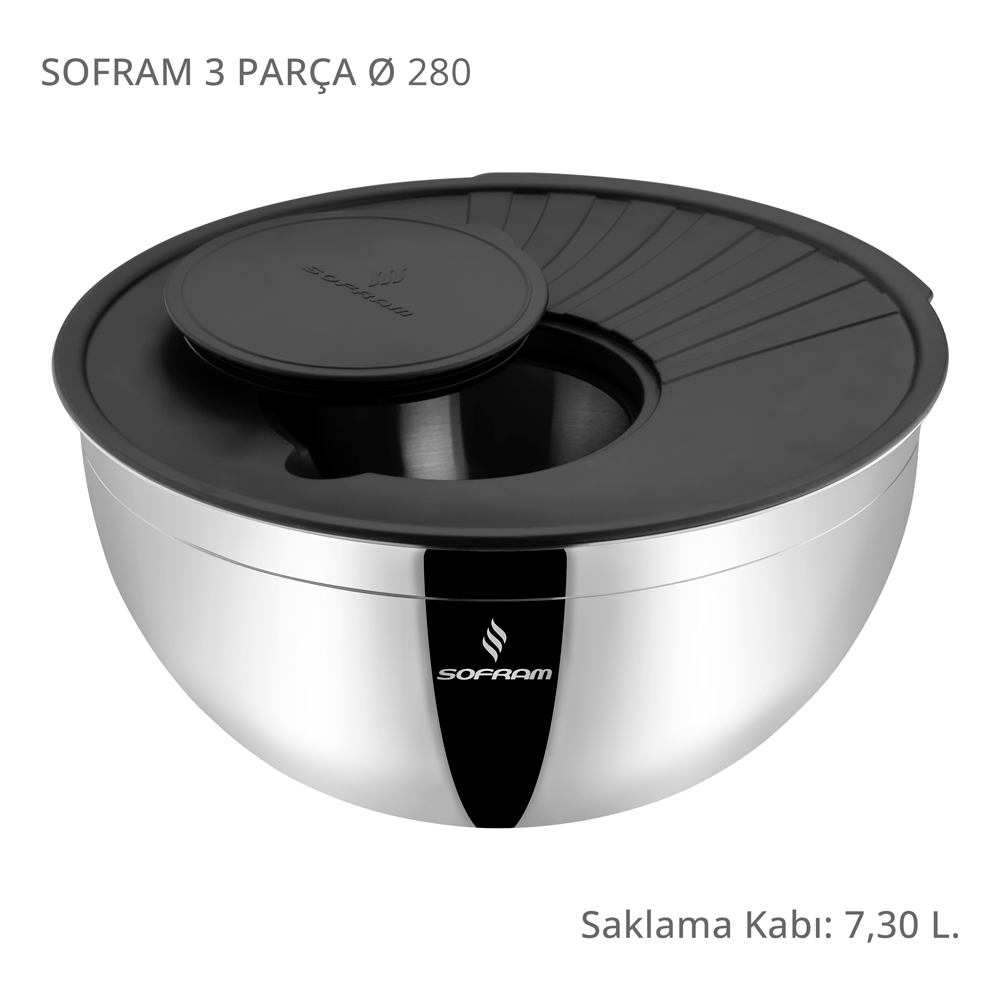 Sofram 3 Parça 28 cm Karıştırma ve Saklama Kabı