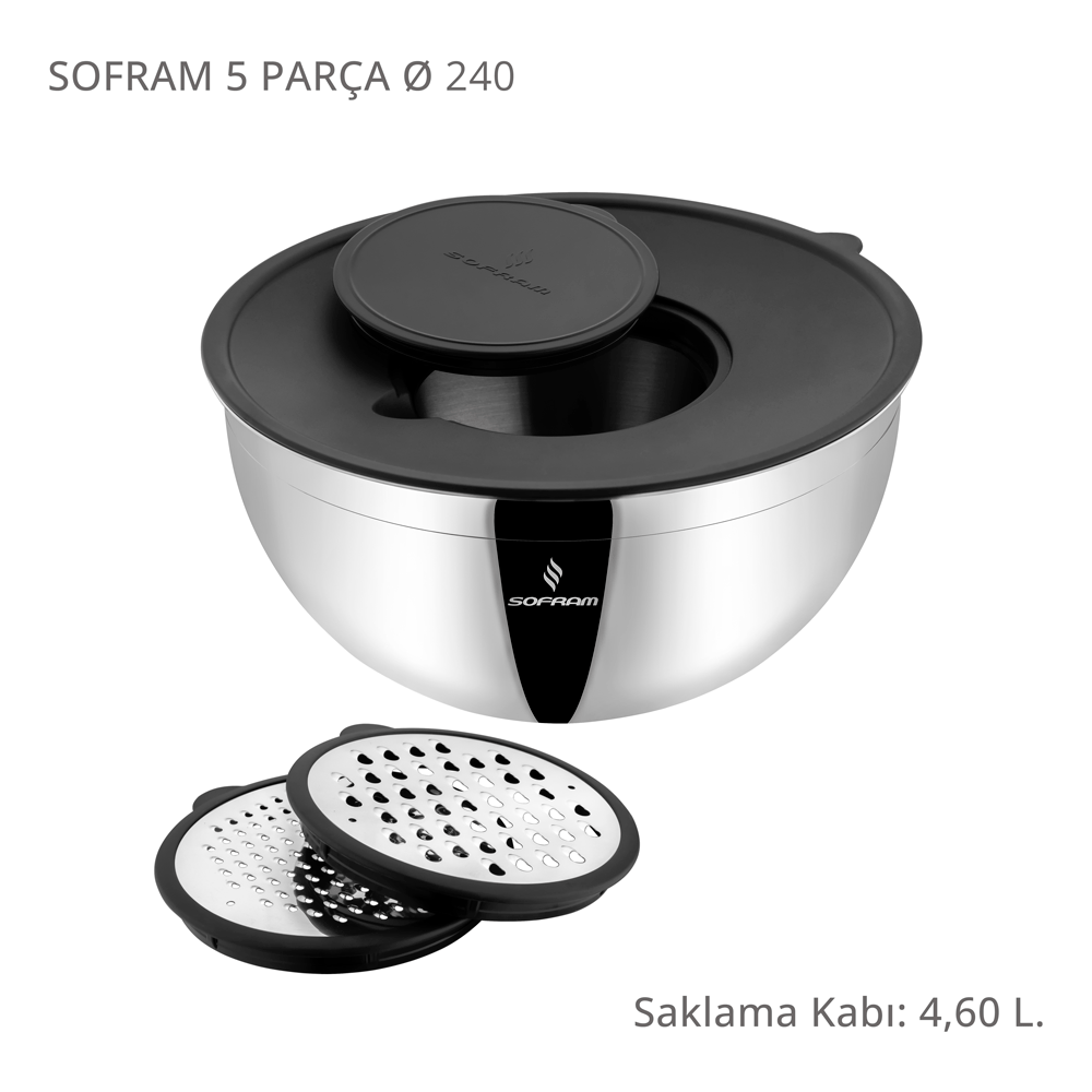 Sofram 5 Parça 24 cm Karıştırma ve Saklama Kabı