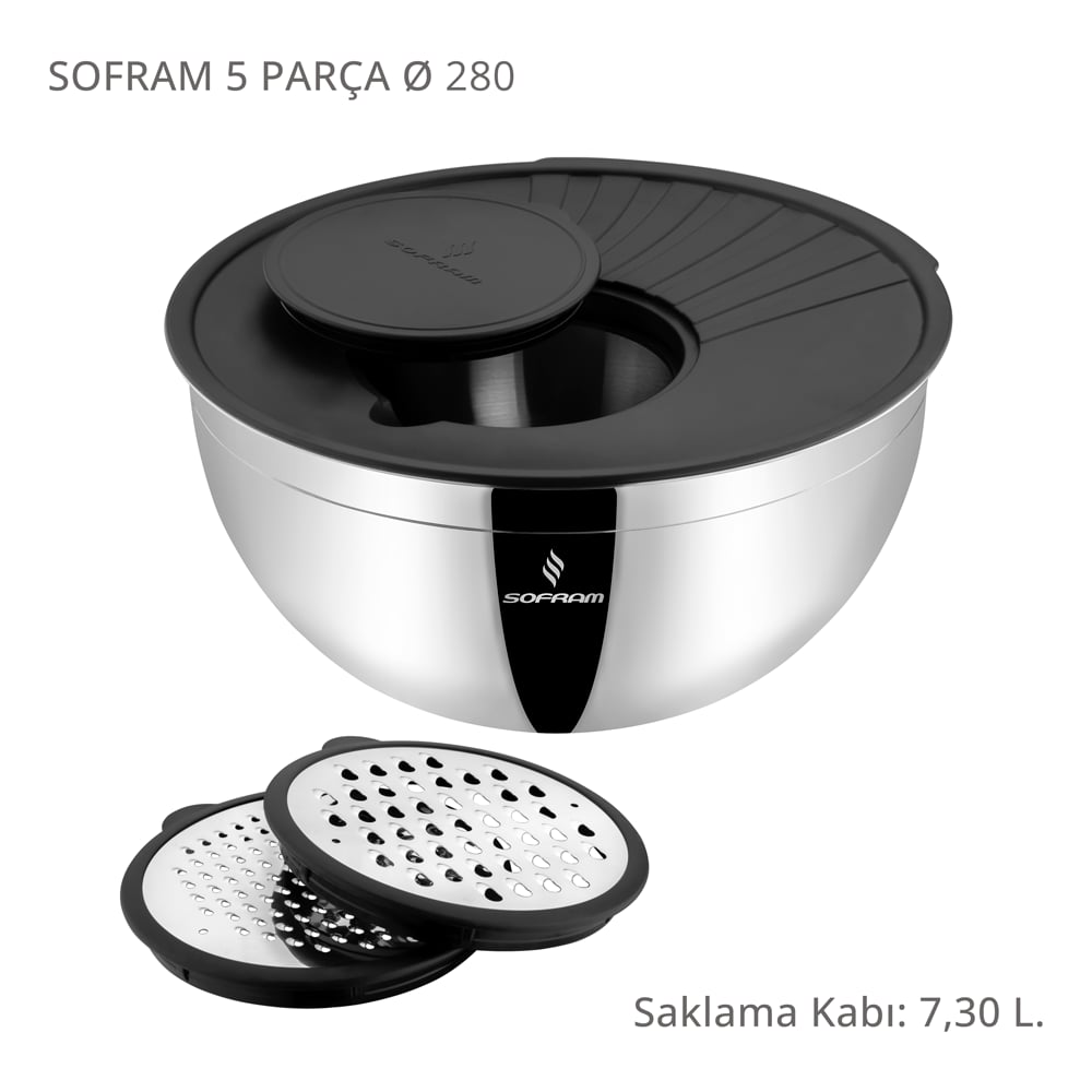Sofram 5 Parça 28 cm Karıştırma ve Saklama Kabı