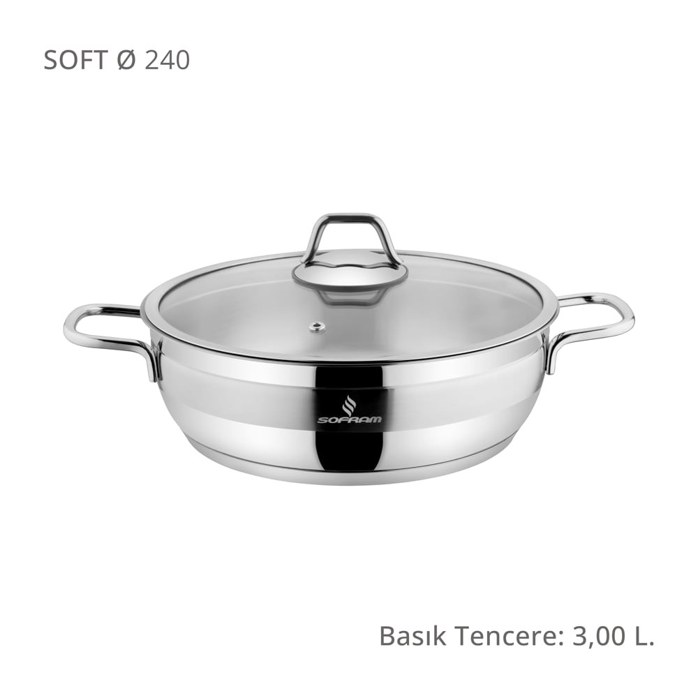 Sofram Soft 24 cm Basık Tencere
