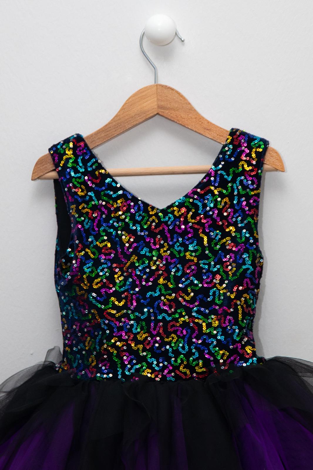 MOR PAYETLİ ABİYE ELBİSE